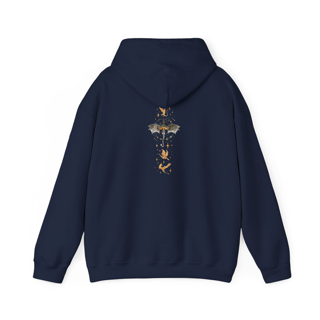 Bookish Bat Hoodie — Vintage Flying Books Graphic Pullover