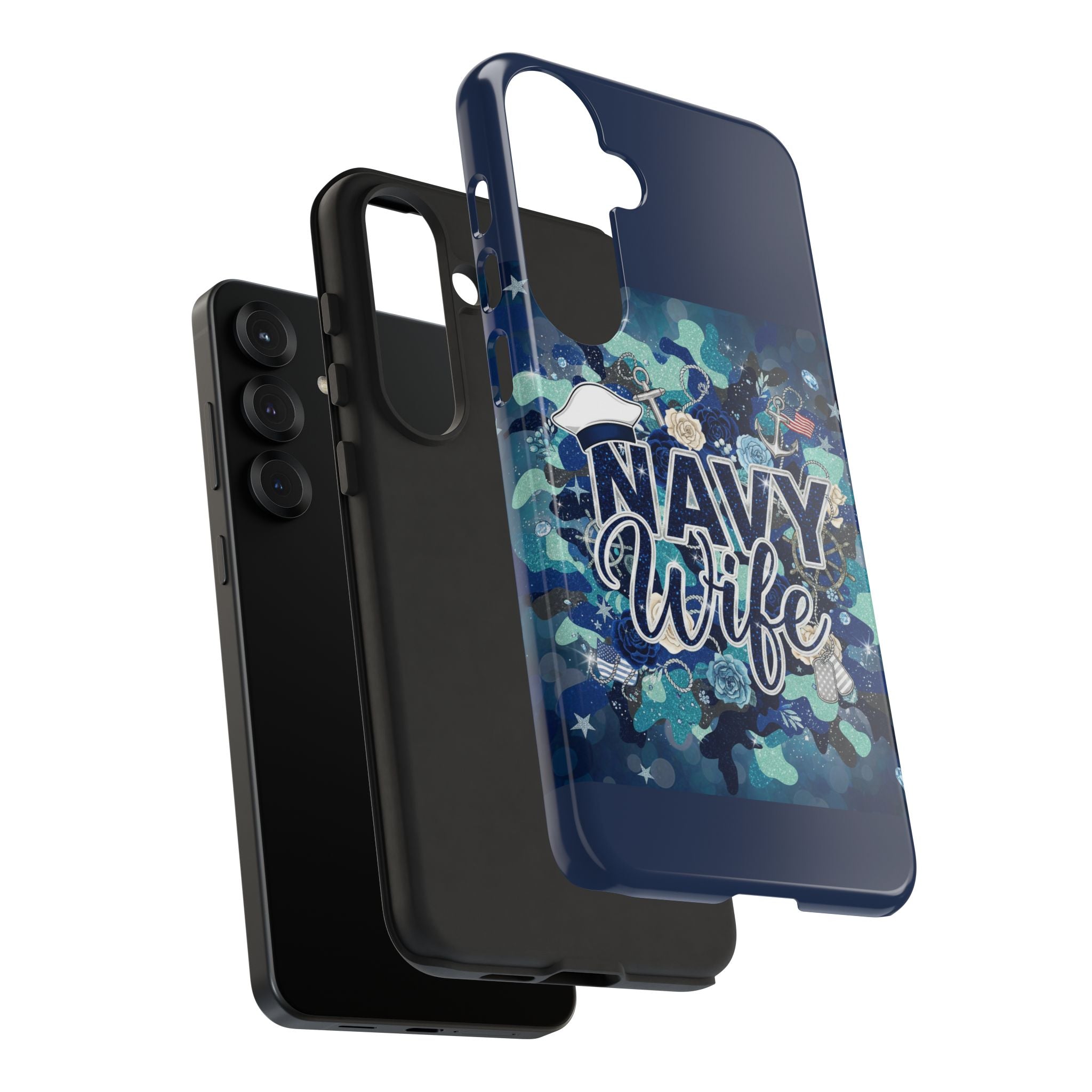 Navy Wife Tough Phone Case — Camouflage Military Tribute Protective Cover