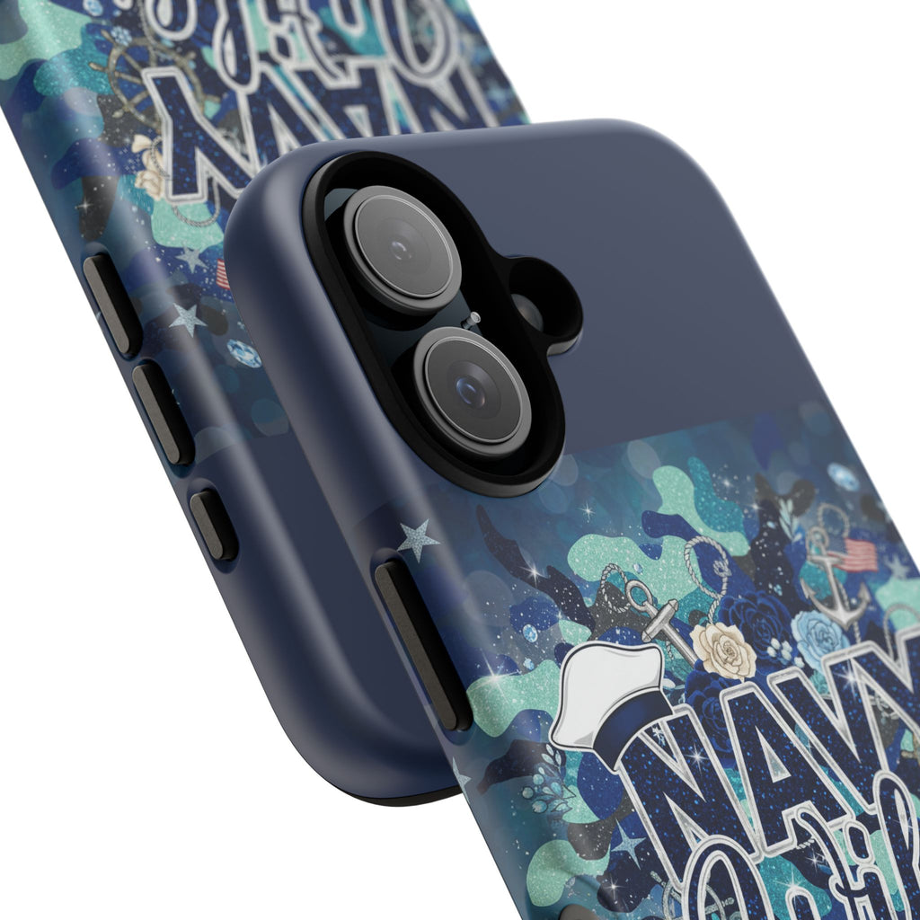 Navy Wife Tough Phone Case — Camouflage Military Tribute Protective Cover