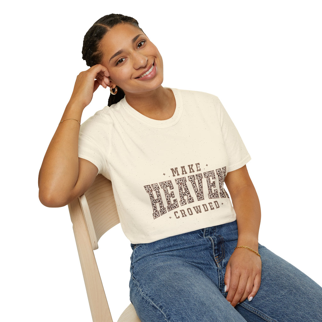 Make Heaven Crowded T-Shirt — Christian Faith Leopard Print Tee