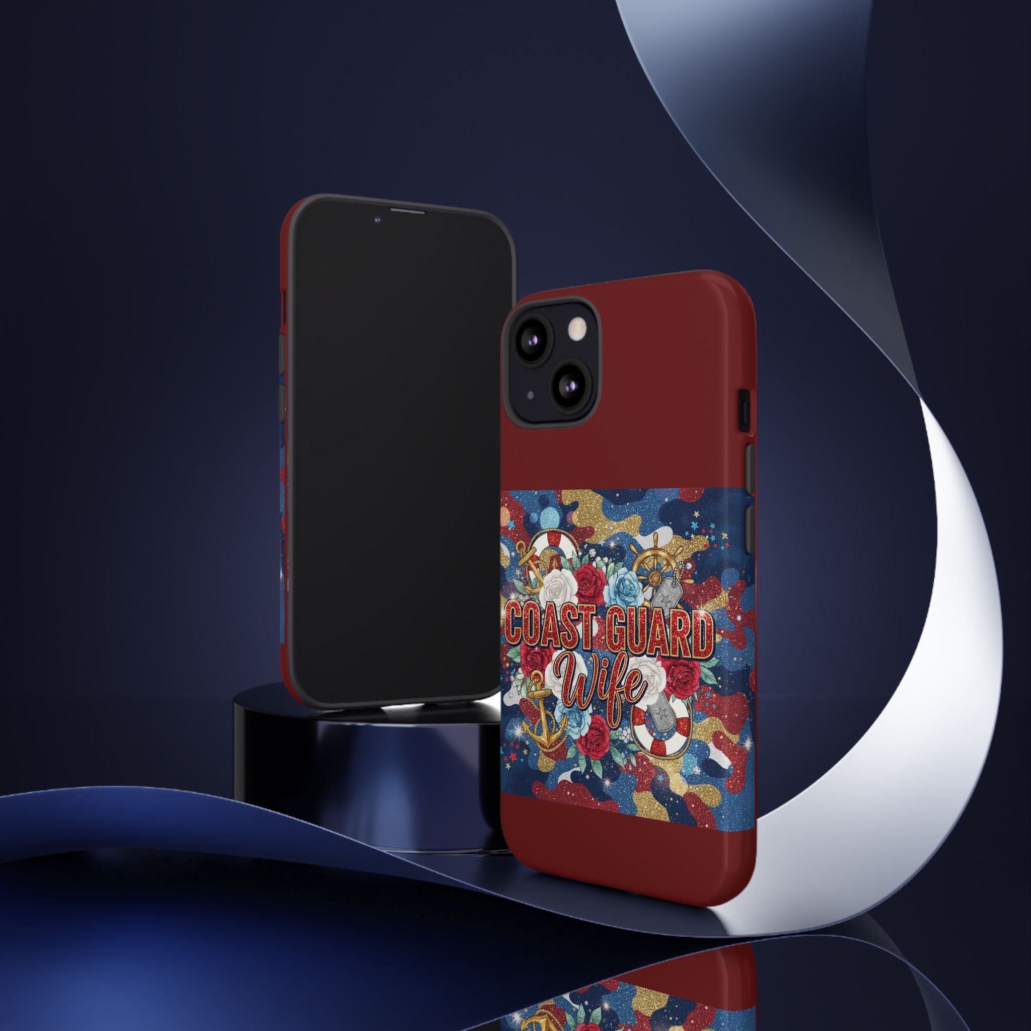 Coast Guard Wife Tough Phone Case — Patriotic Anchor & Lifebuoy Design