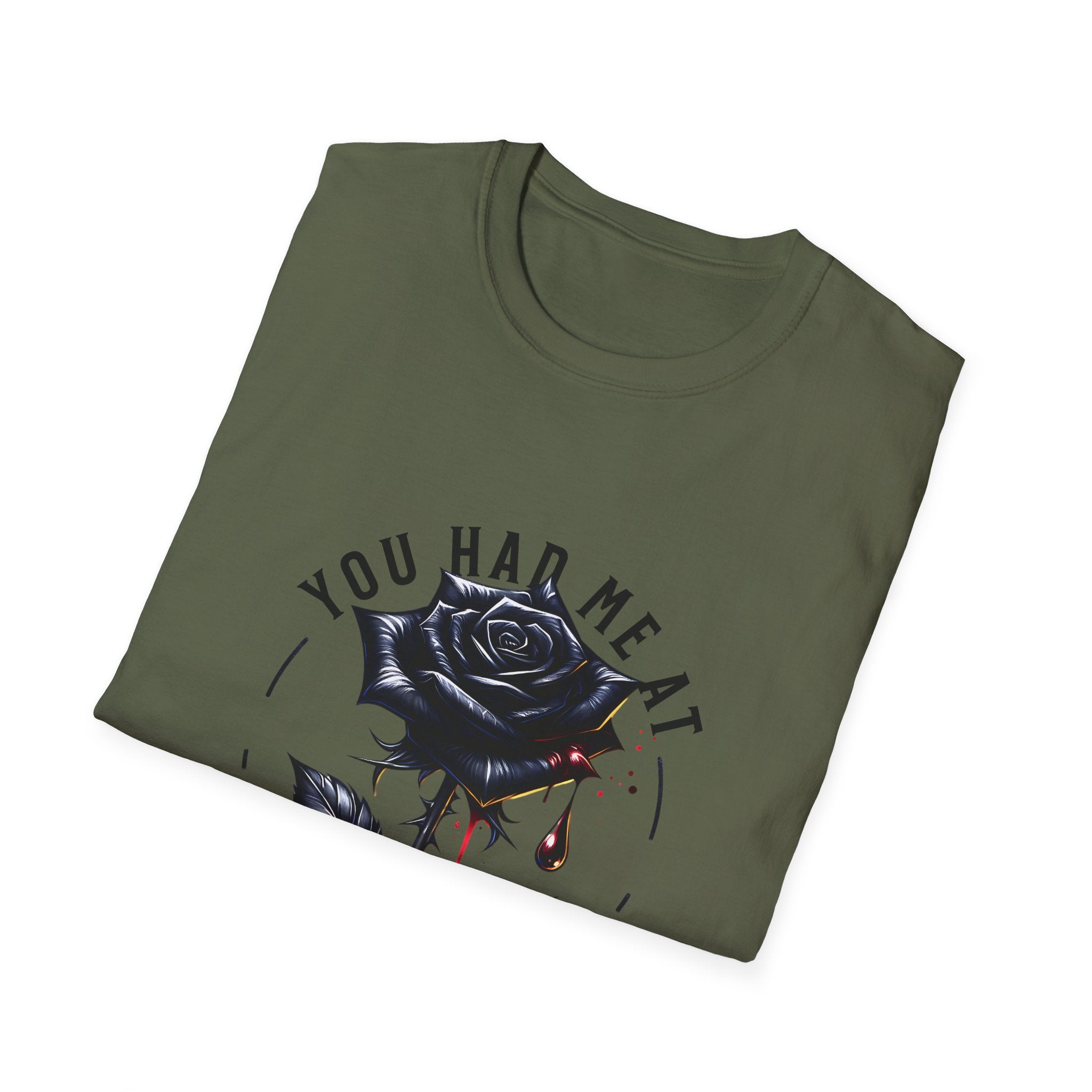 You Had Me at Trigger Warning T-Shirt — Black Rose Gothic Graphic Tee