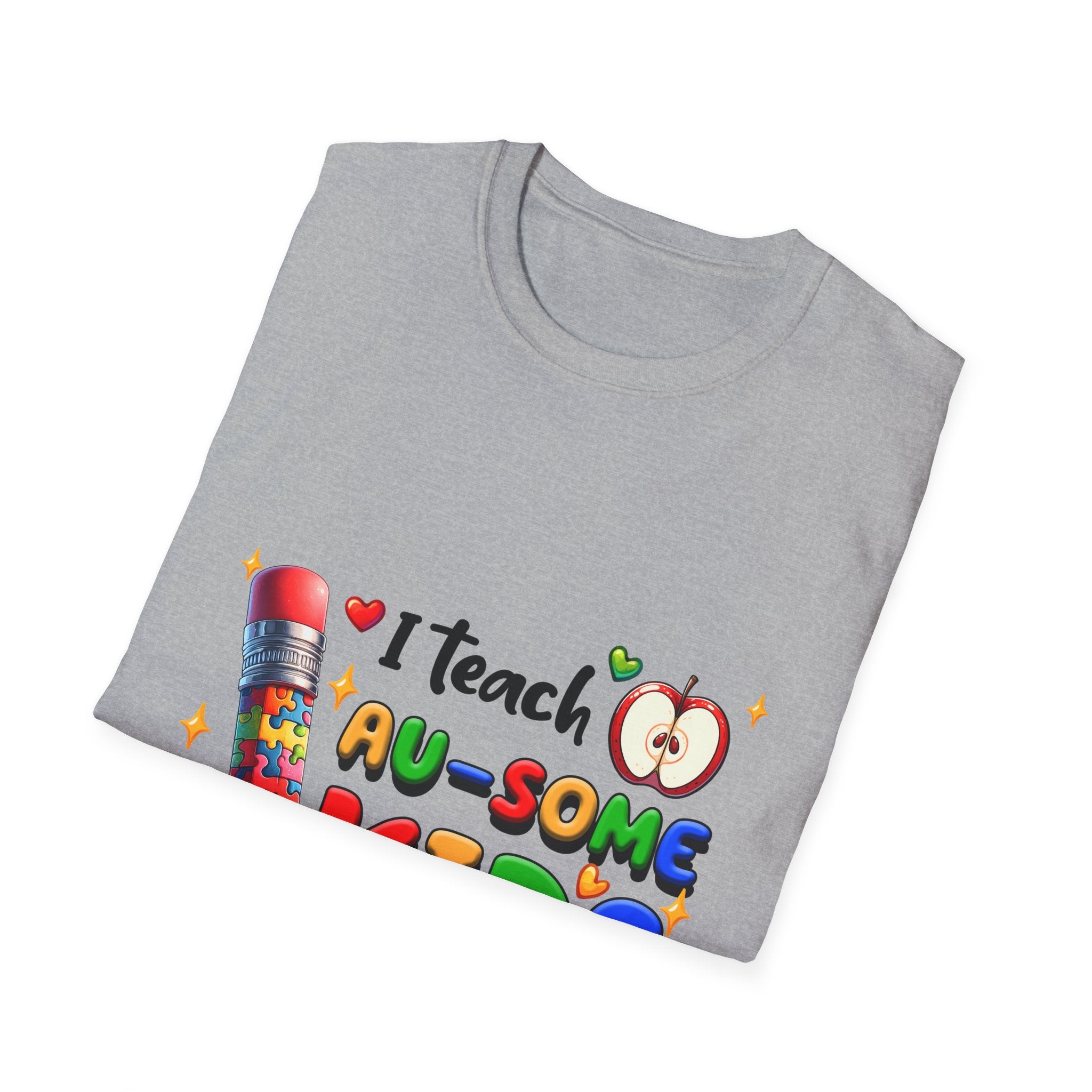 Teacher T-Shirt — "I Teach AU-SOME Kids" Colorful Autism Awareness Tee