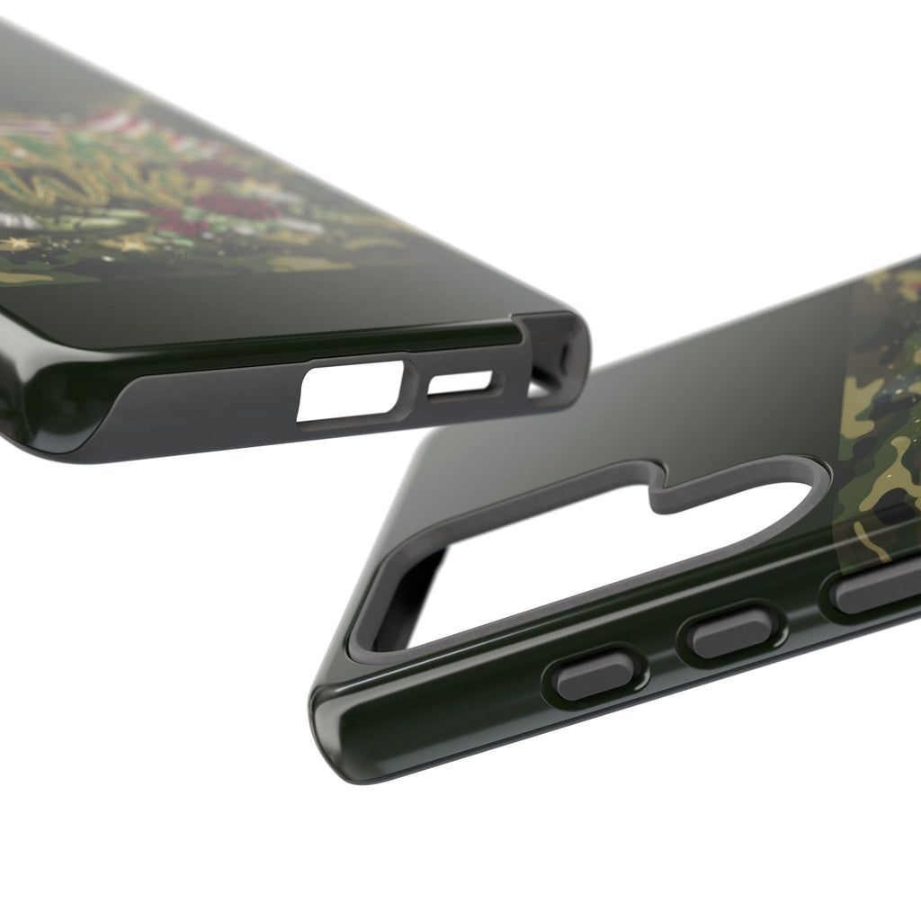 Army Wife Tough Phone Case — Camo Flag Design with Roses