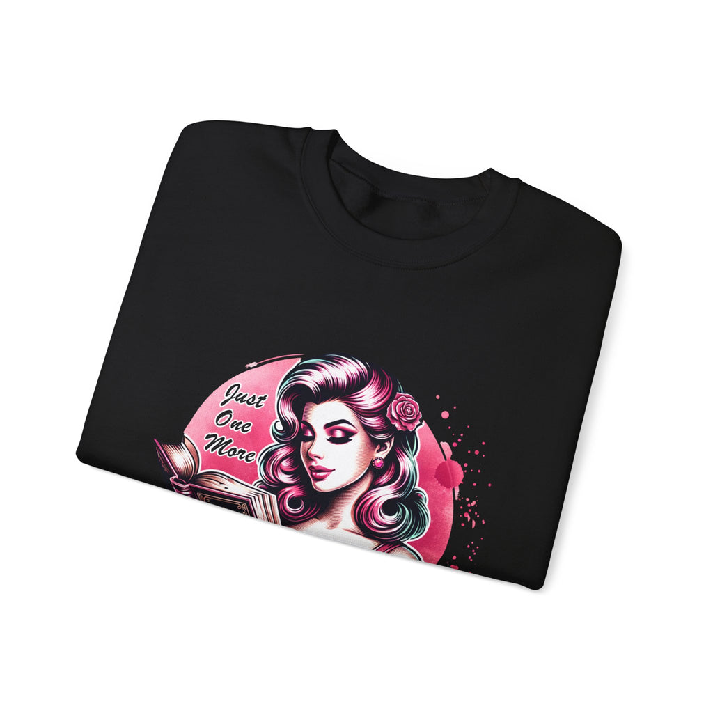 Chapter Reading Sweatshirt – Retro Pinup 'Just One More Chapter' Cozy Crewneck