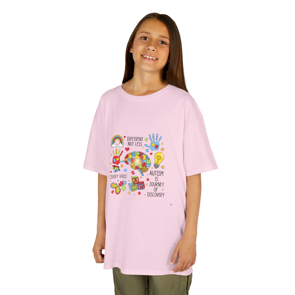 Autism Awareness Kids Tee — Colorful Puzzle Heart & Hands Design