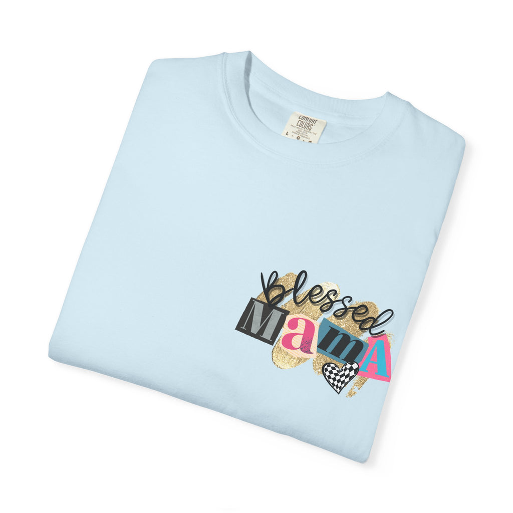 Mama Graphic T-Shirt — "Blessed Mama" Colorful Pop Art Floral Heart Tee