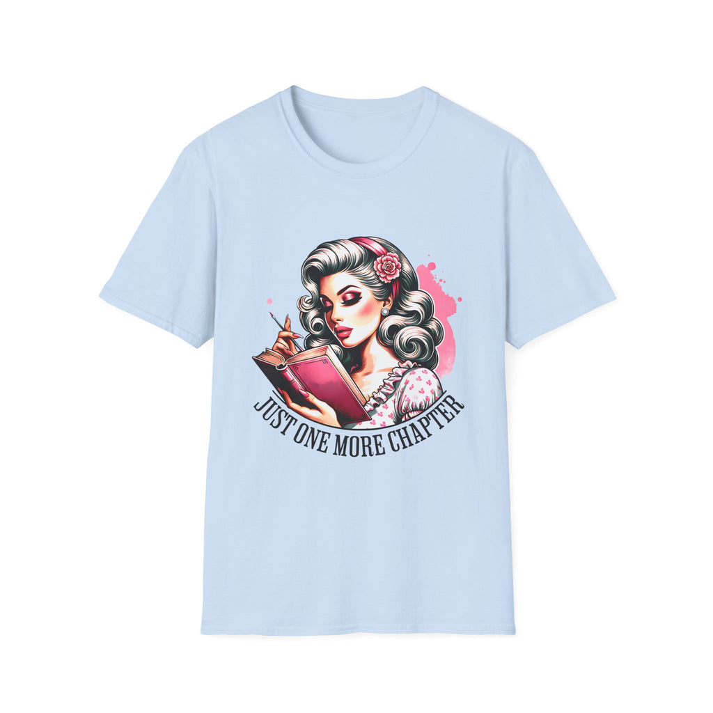 T-Shirt — Retro Pinup Reader "Just One More Chapter" Graphic Tee