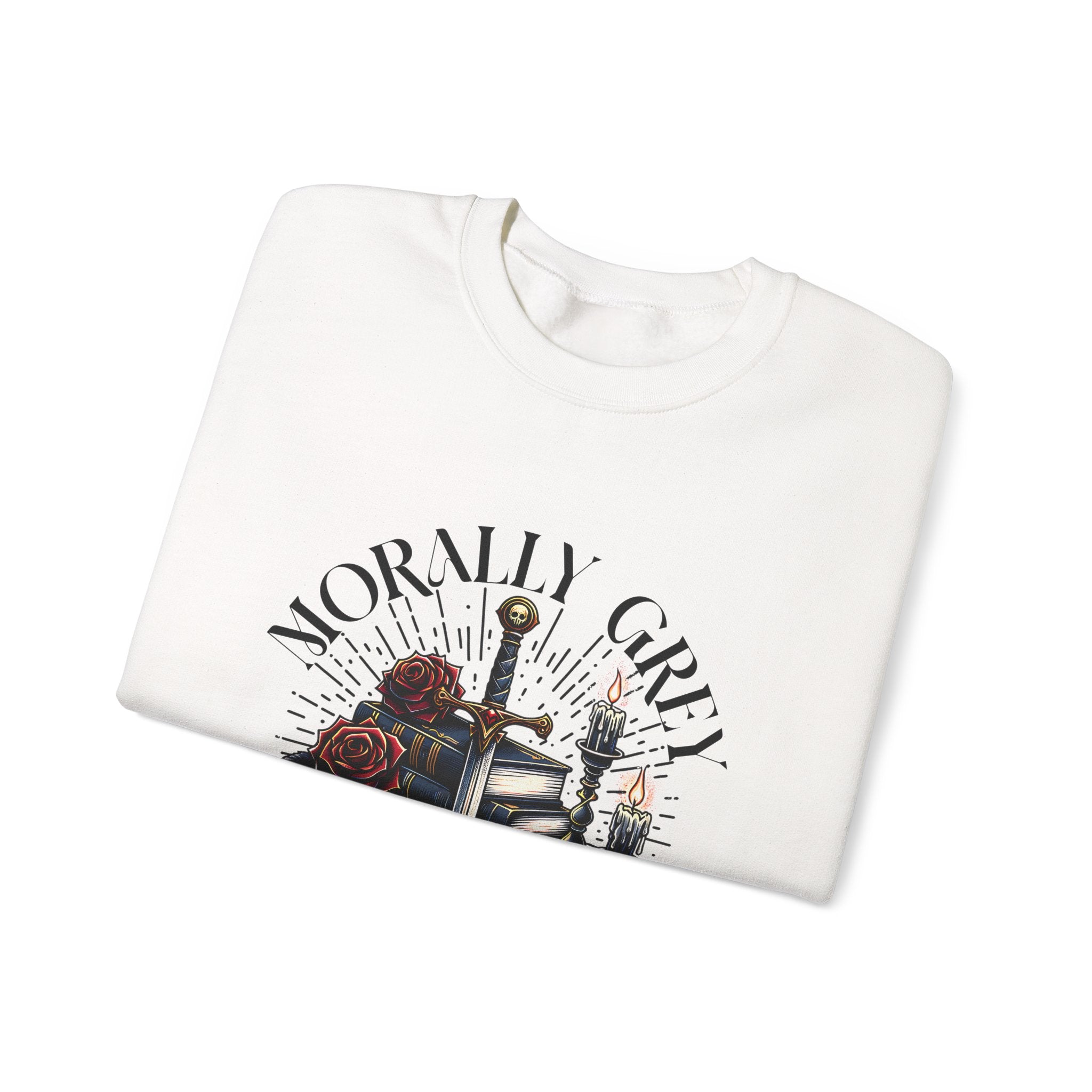 Morally Grey Book Club Sweatshirt — Gothic Booklover Crewneck