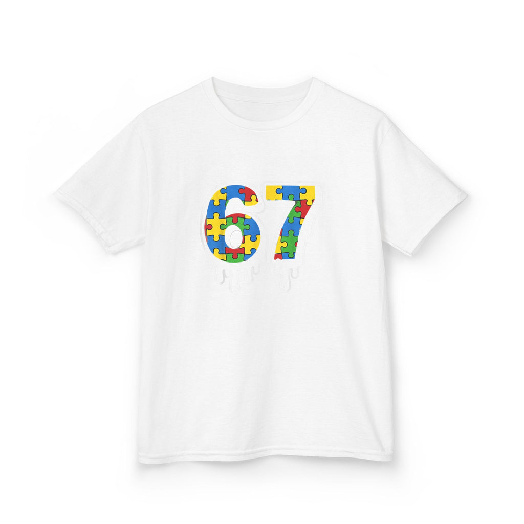 Kids Puzzle Number 67 T-Shirt — Colorful Autism Awareness Tee