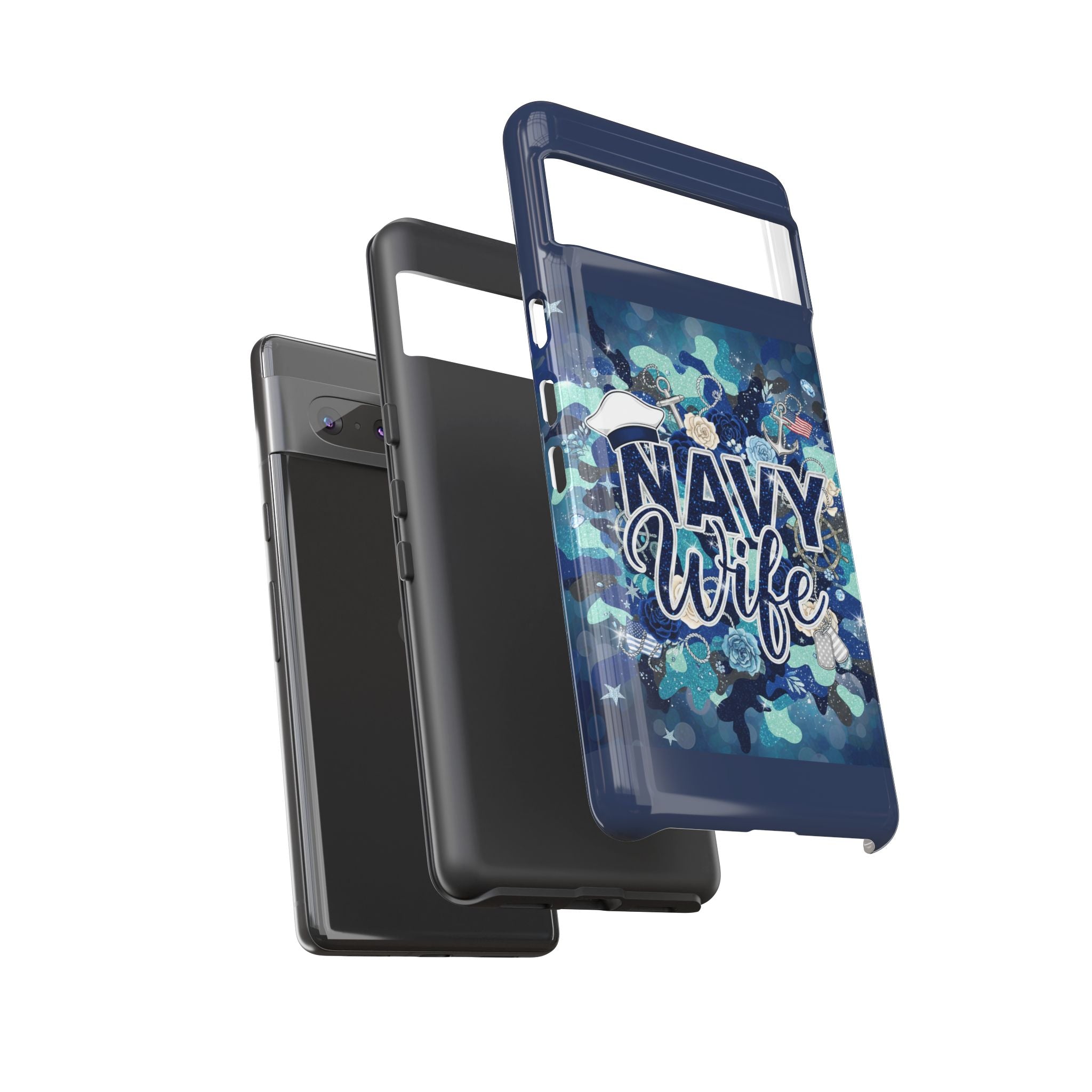 Navy Wife Tough Phone Case — Camouflage Military Tribute Protective Cover