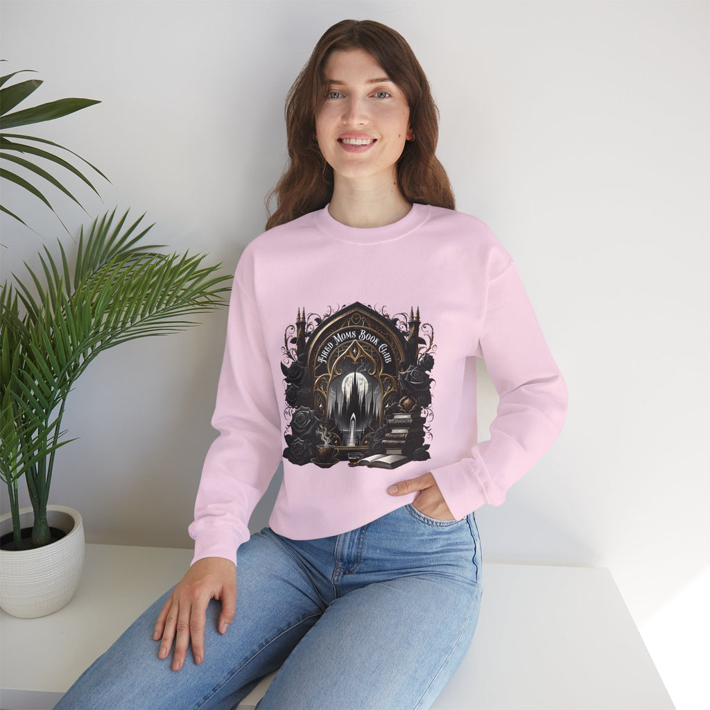 Mystic Library Crewneck Sweatshirt — Gothic 'Seek Silent Wisdom' Design