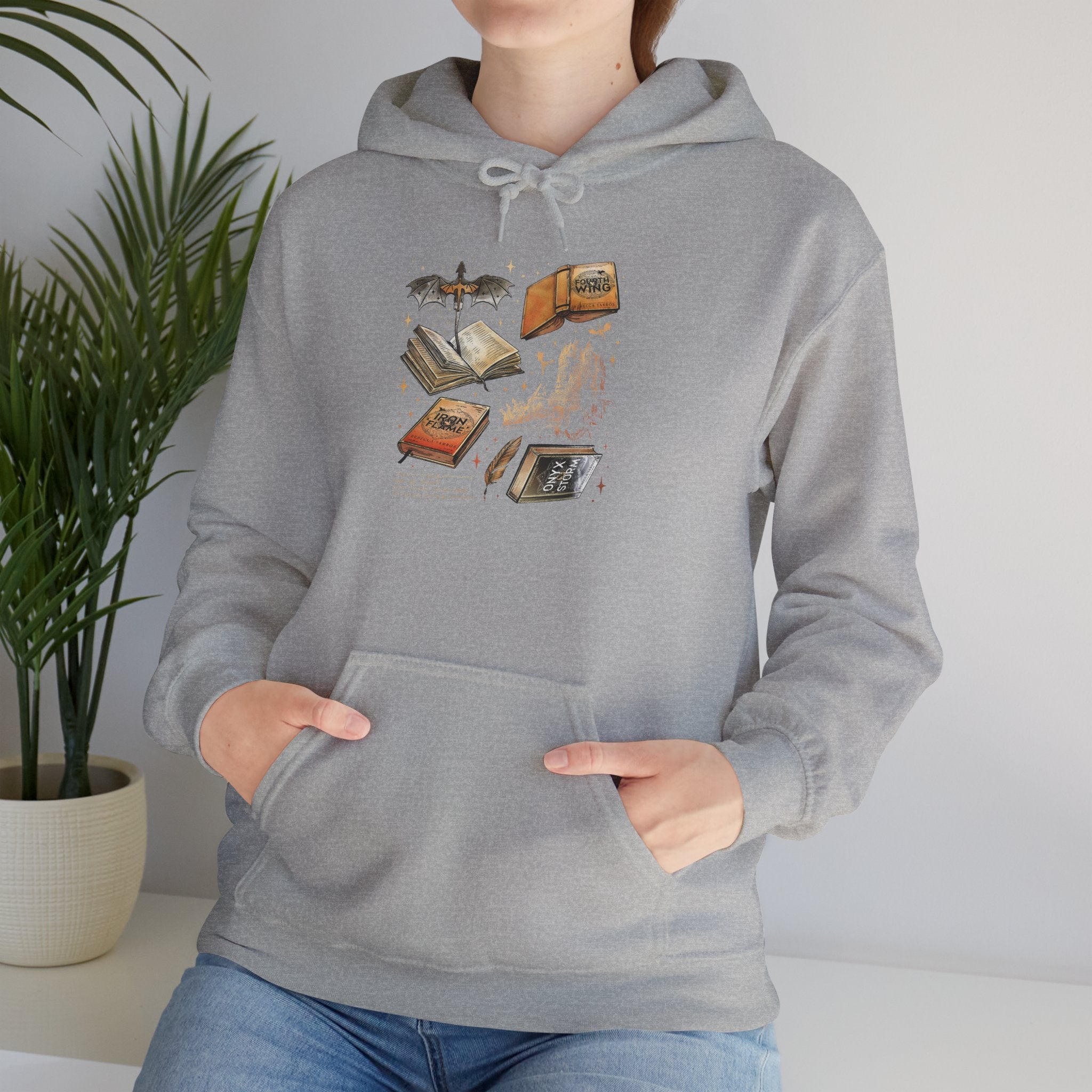 Bookish Bat Hoodie — Vintage Flying Books Graphic Pullover