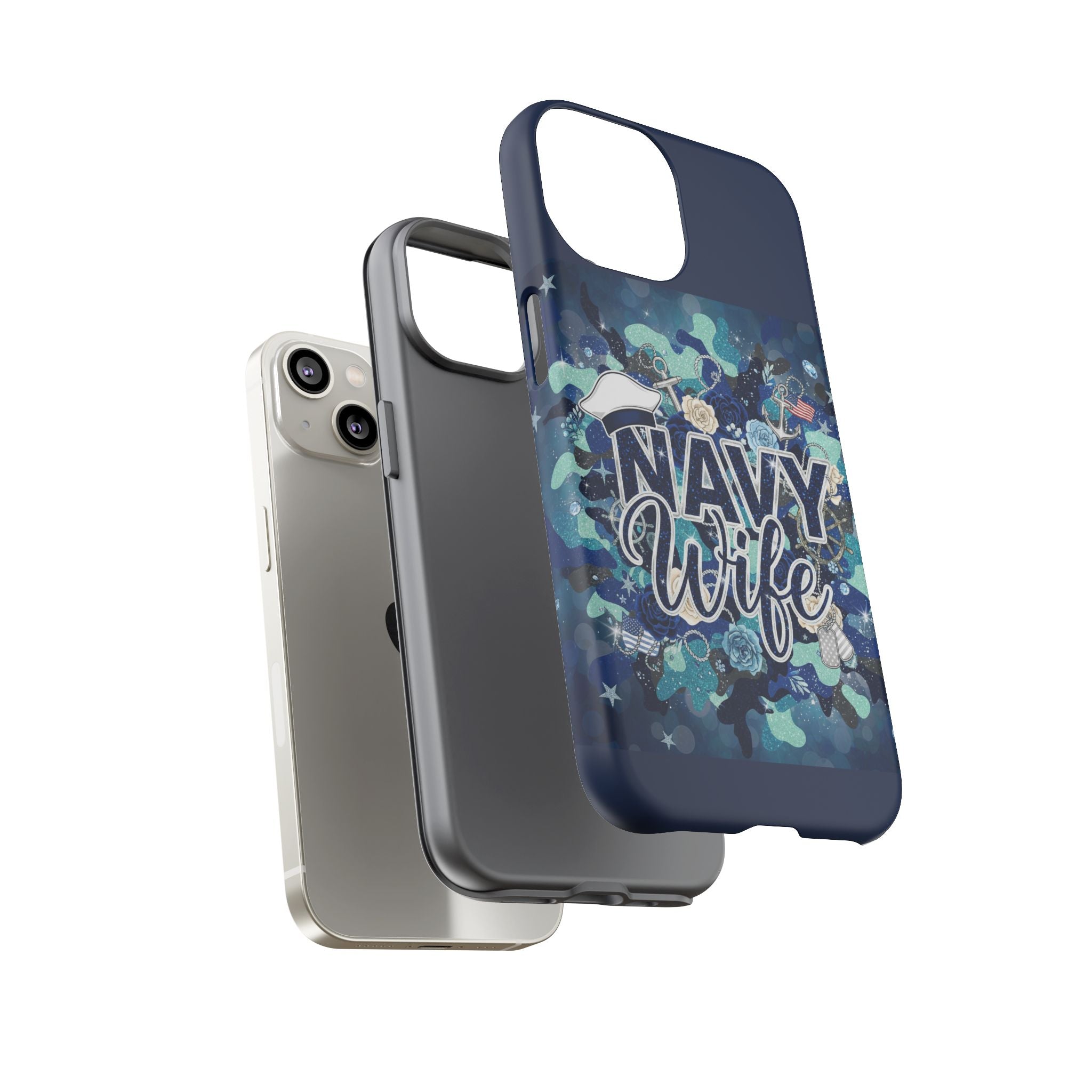 Navy Wife Tough Phone Case — Camouflage Military Tribute Protective Cover