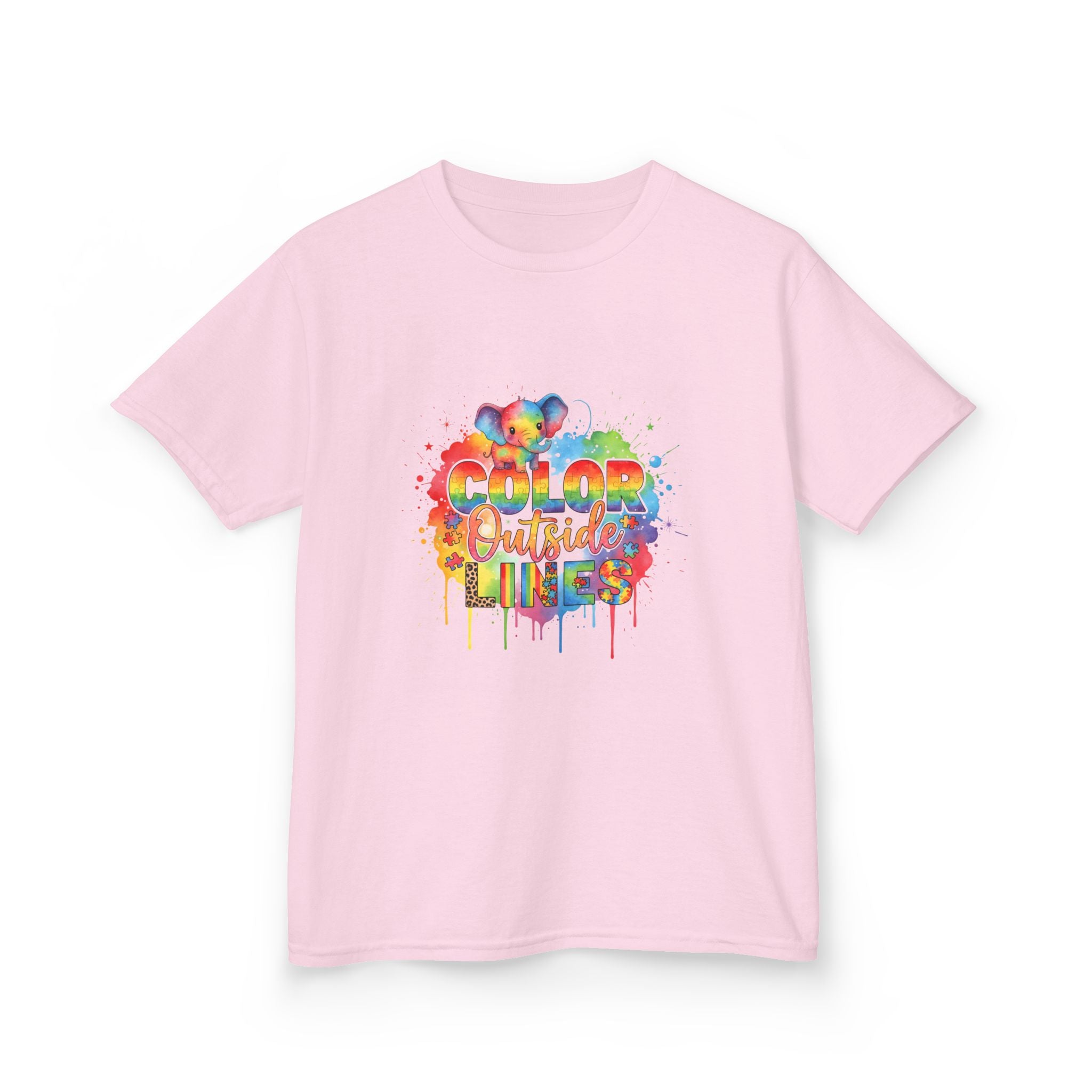 Kids T-Shirt — Color Outside the Lines Rainbow Drip Tee