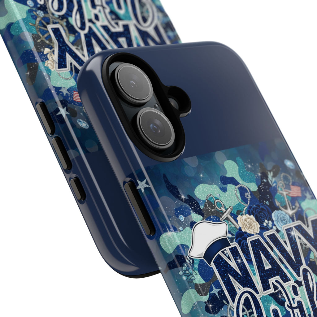 Navy Wife Tough Phone Case — Camouflage Military Tribute Protective Cover