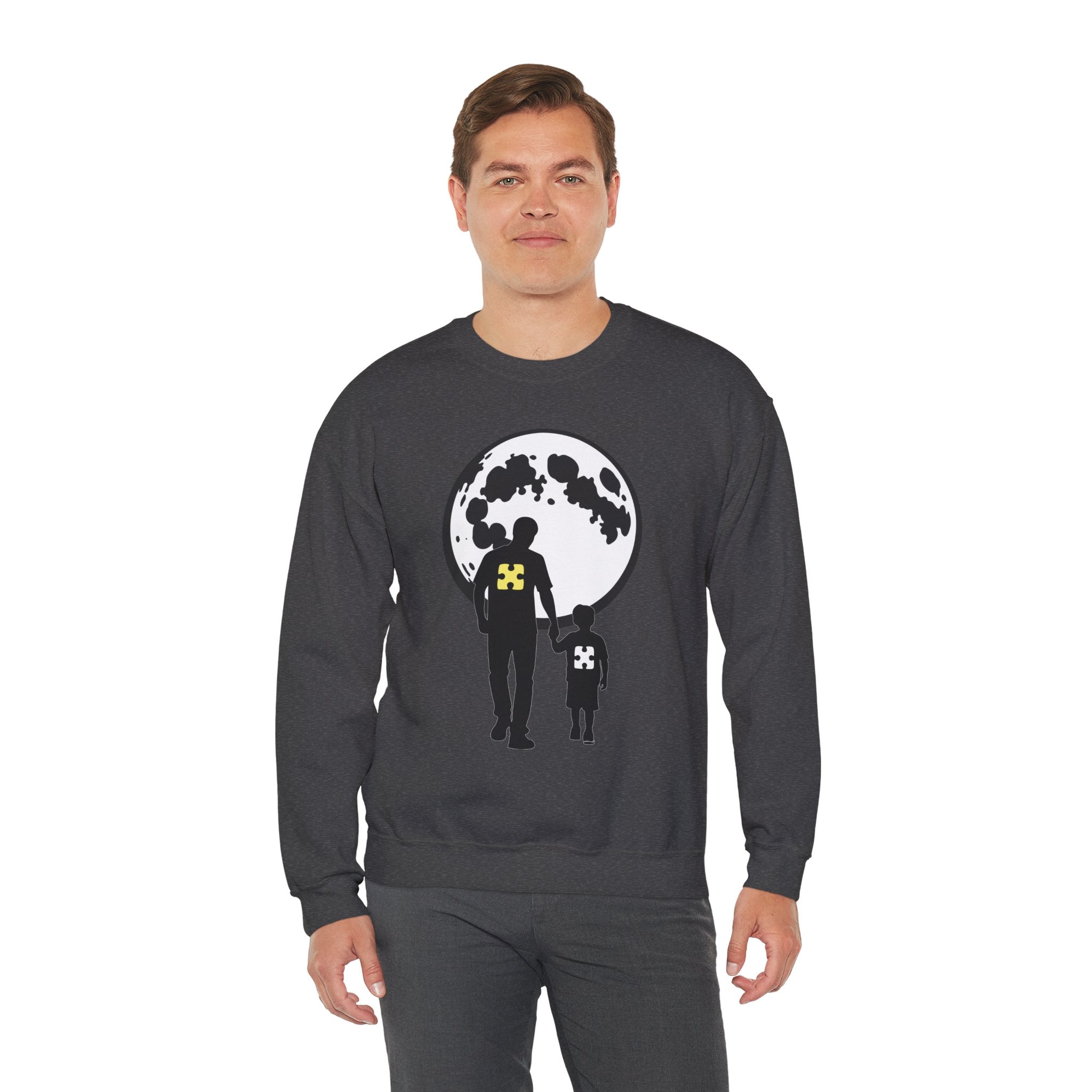 Crewneck Sweatshirt – Moonlit Parent & Child Silhouette Graphic