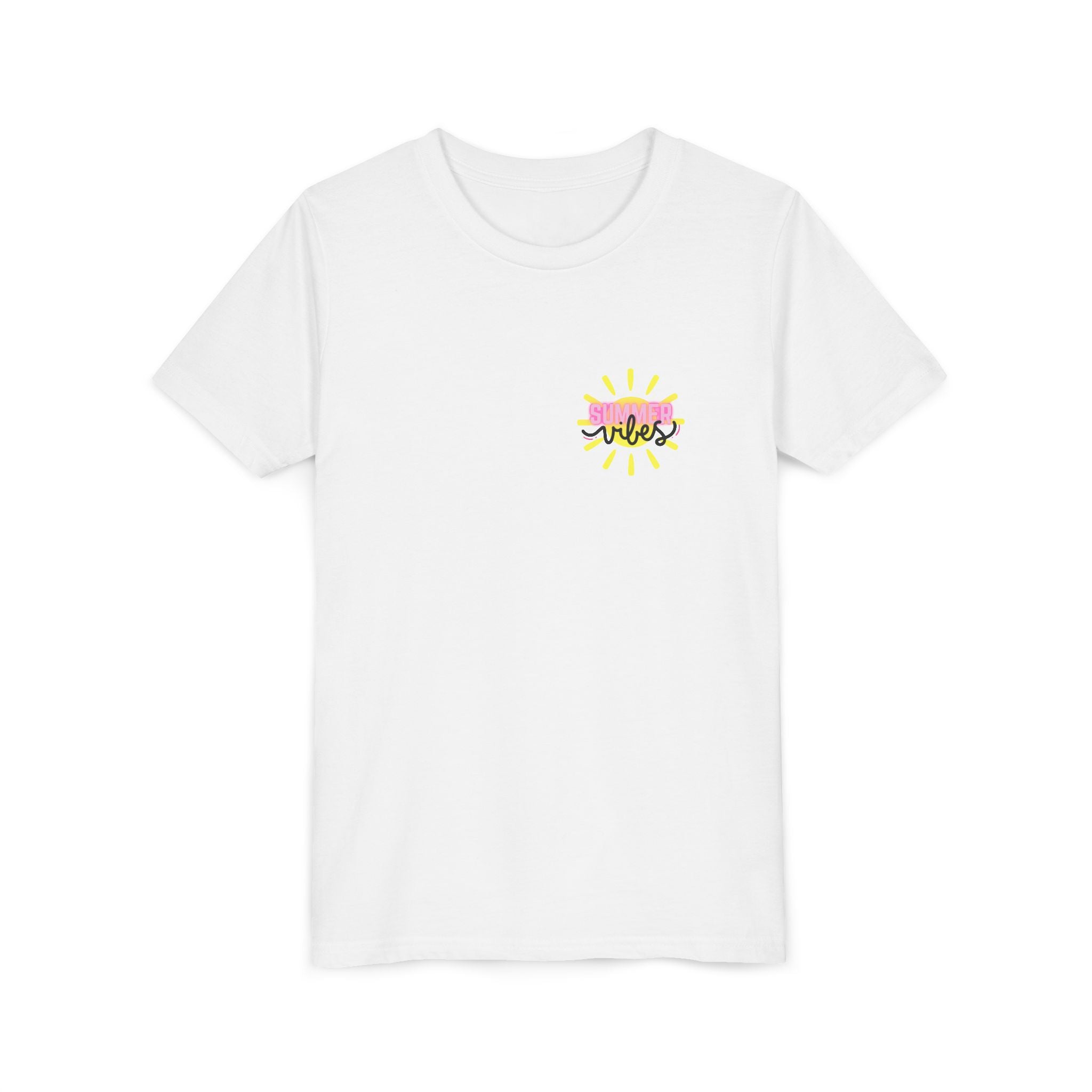 Youth Tee — "SUMMER Vibes" Pink Floaty Checkerboard Kids T-Shirt