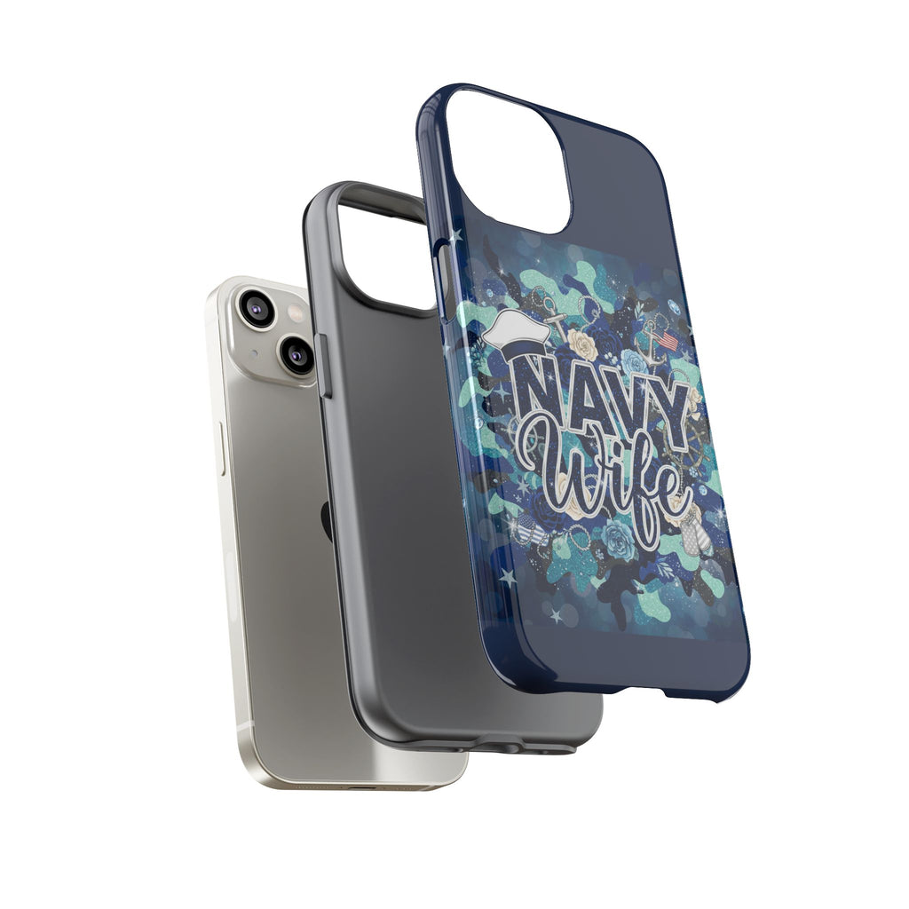 Navy Wife Tough Phone Case — Camouflage Military Tribute Protective Cover