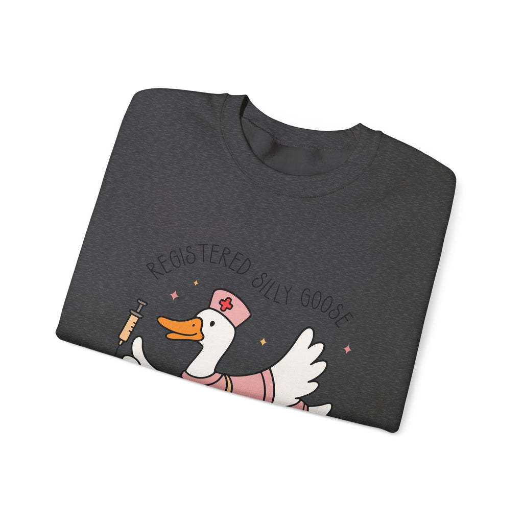 Registered Silly Goose Sweatshirt — Cute Nurse Goose Graphic Crewneck