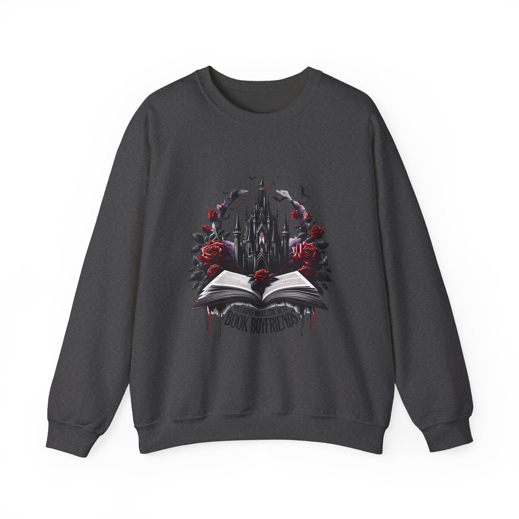 Sweatshirt — 'Book Boyfriends' Gothic Castle & Roses Cozy Crewneck for Book Lovers