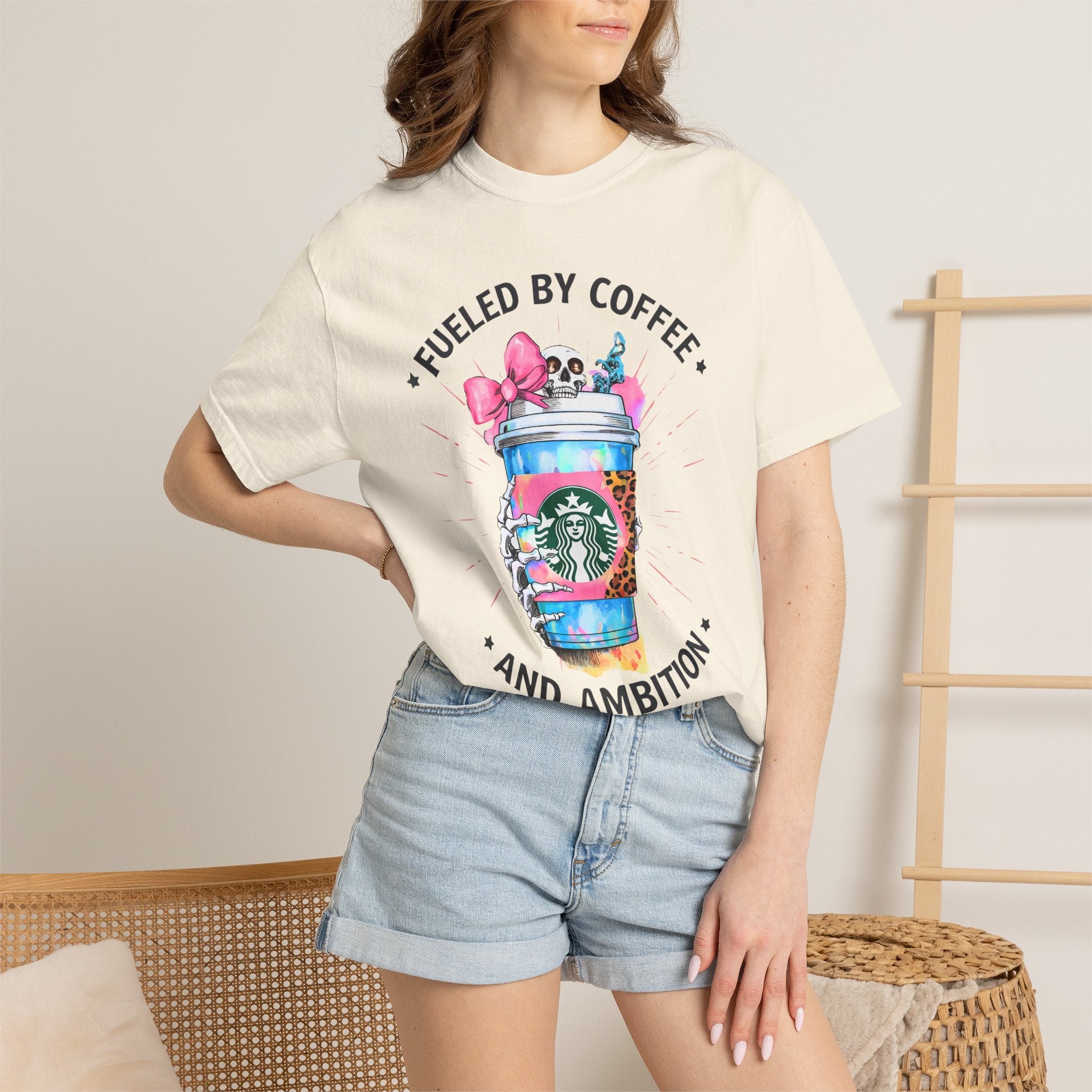 Fueled by Coffee and Ambition Graphic T-Shirt