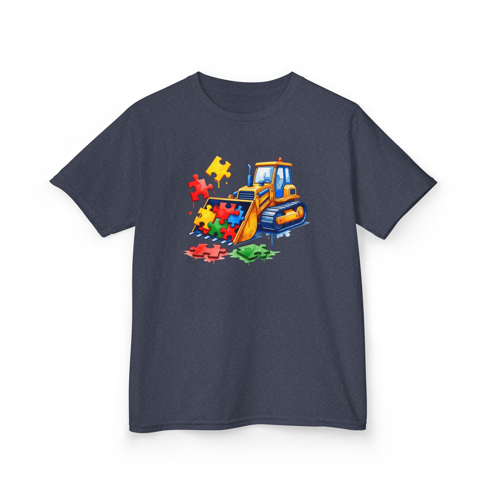 Kids Bulldozer Puzzle Tee — Construction Truck Shirt for Toddlers