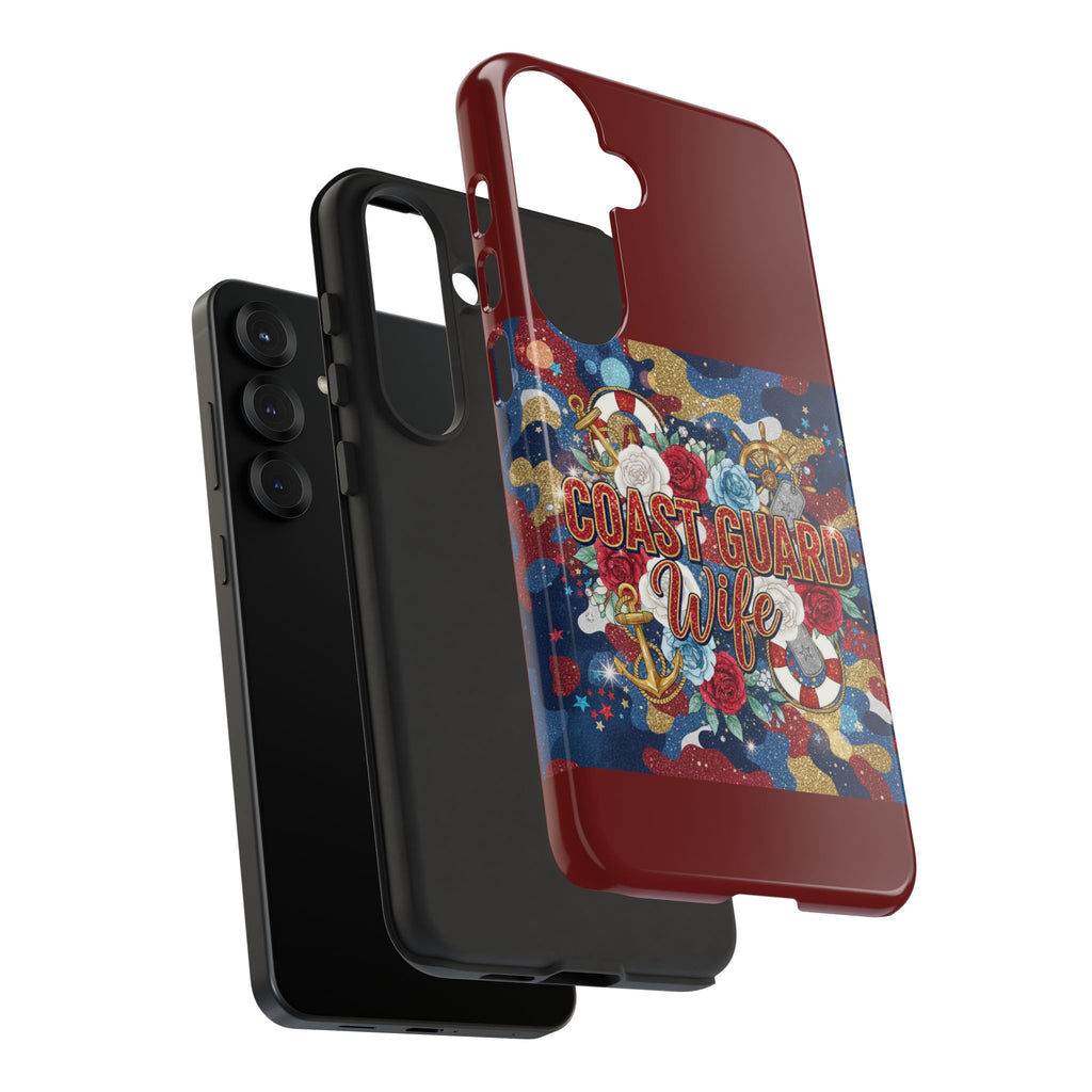 Coast Guard Wife Tough Phone Case — Patriotic Anchor & Lifebuoy Design