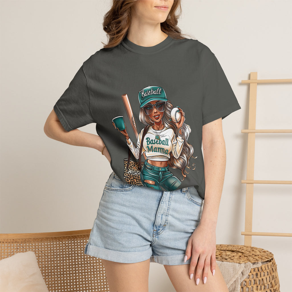 Baseball Mama T-Shirt — Cute Mom Baseball Tee with Bat & Ball Graphic