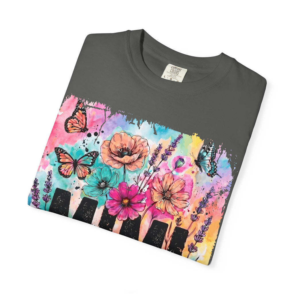 MIMI Floral Butterflies T-Shirt — Colorful Watercolor Garden Tee
