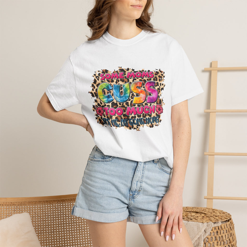 Graphic T-Shirt — "Some Moms Guess Too Much" Colorful Leopard Print