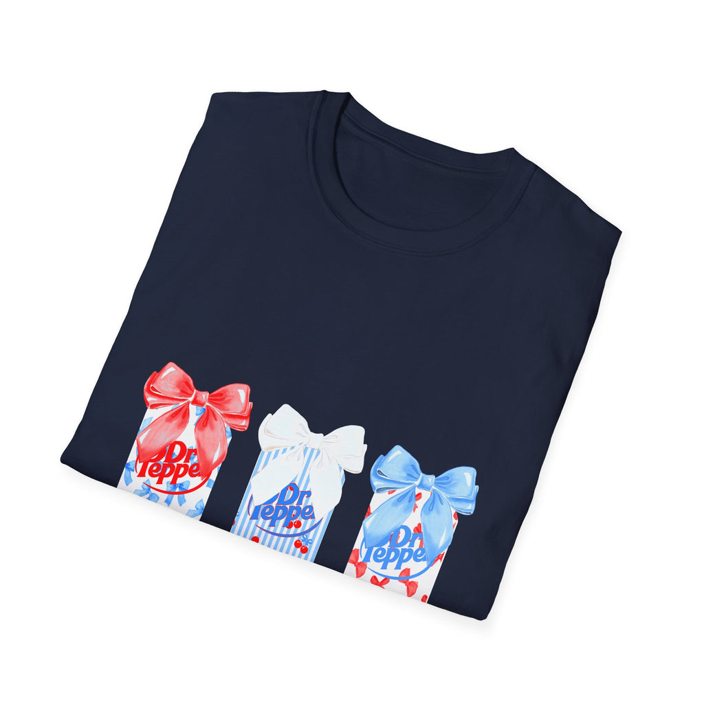 Patriotic Candy Jar T-Shirt — Red White Blue Ribbon 4th of July Tee