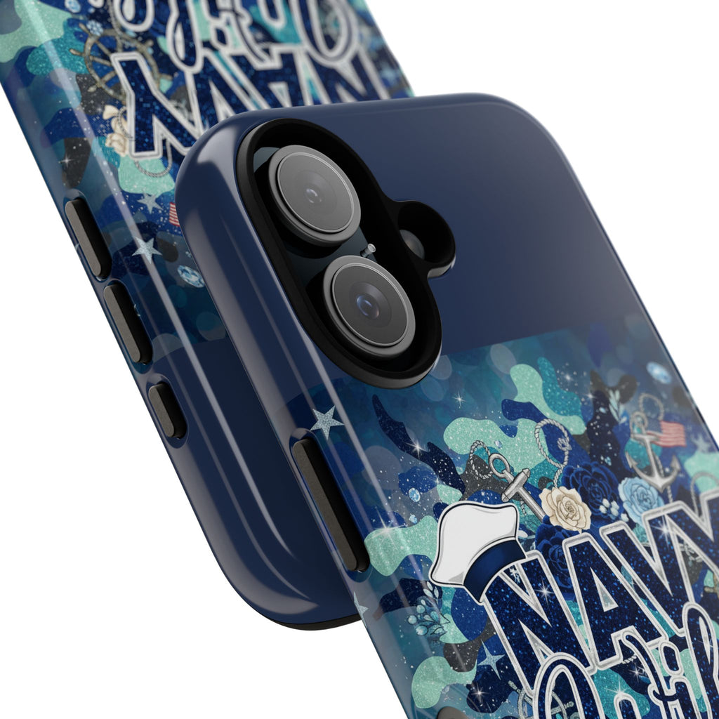 Navy Wife Tough Phone Case — Camouflage Military Tribute Protective Cover