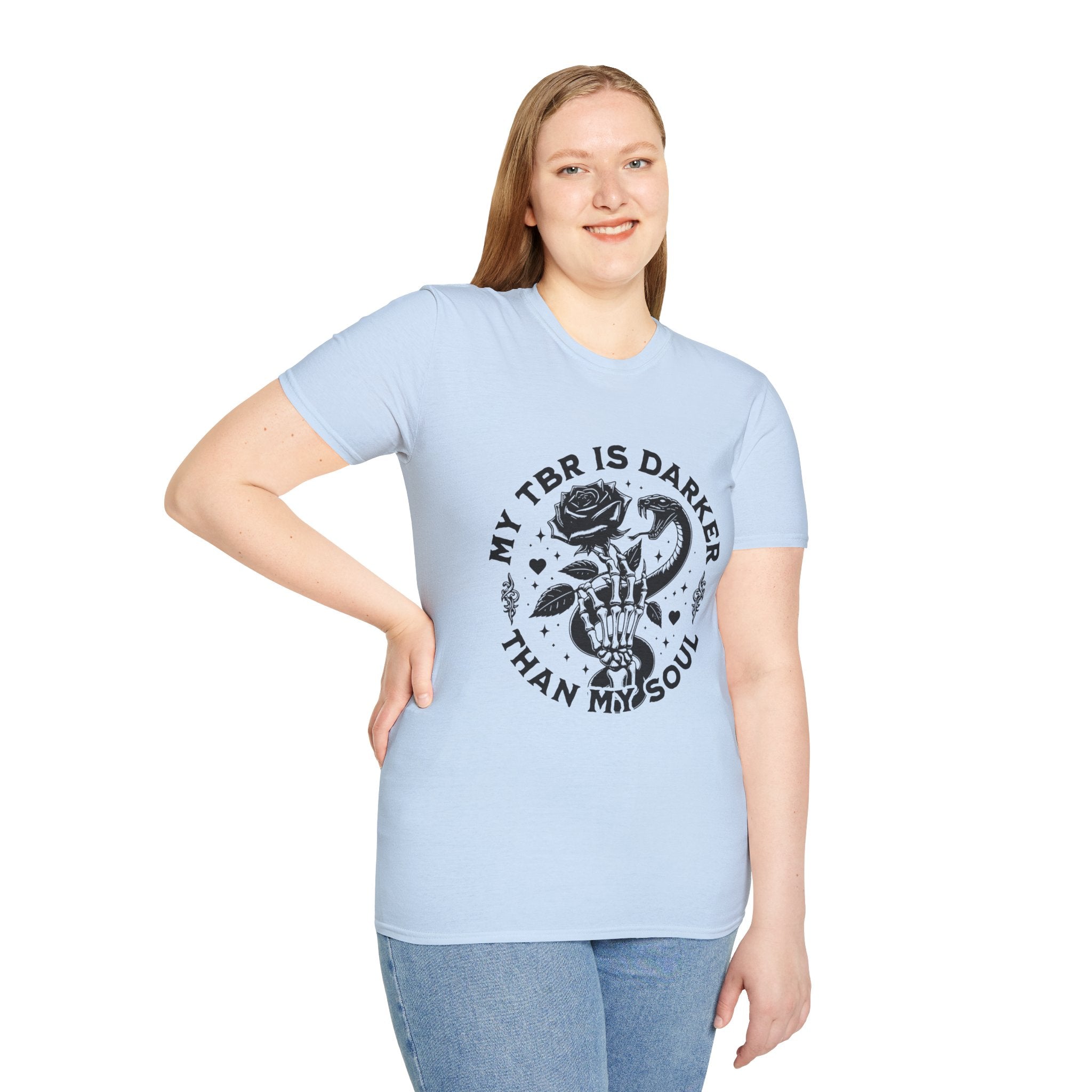 Gothic Booklover T-Shirt — “My TBR Is Darker Than My Soul” Graphic Tee