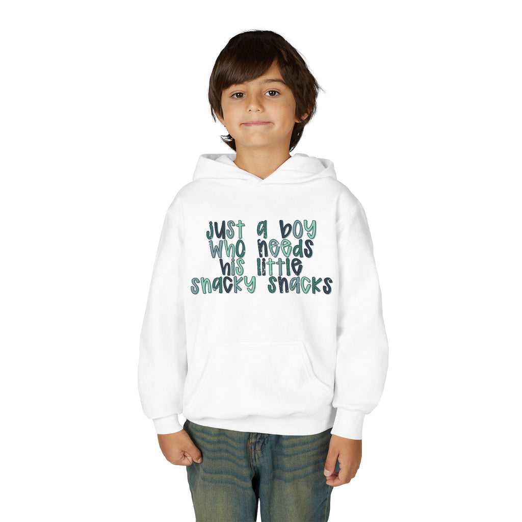 Kids Hoodie - "Just a Boy Who Needs His Little Snacky Snacks" Cute Snack Lover Pullover