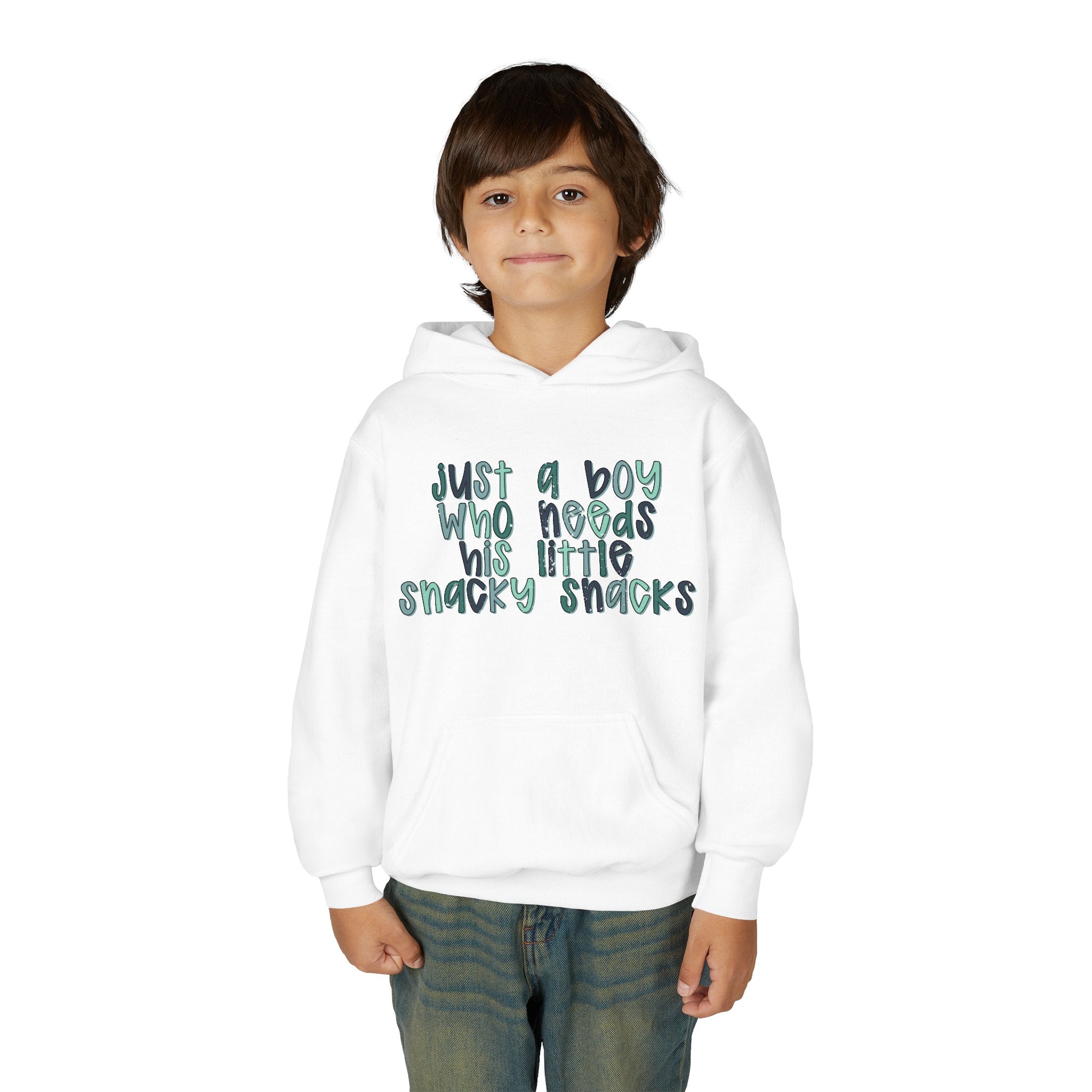 Kids Hoodie - "Just a Boy Who Needs His Little Snacky Snacks" Cute Snack Lover Pullover