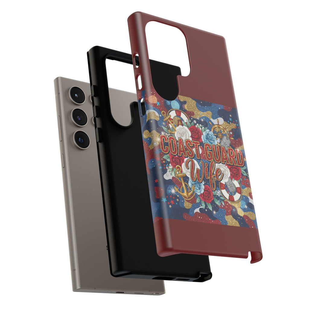 Coast Guard Wife Tough Phone Case — Patriotic Anchor & Lifebuoy Design