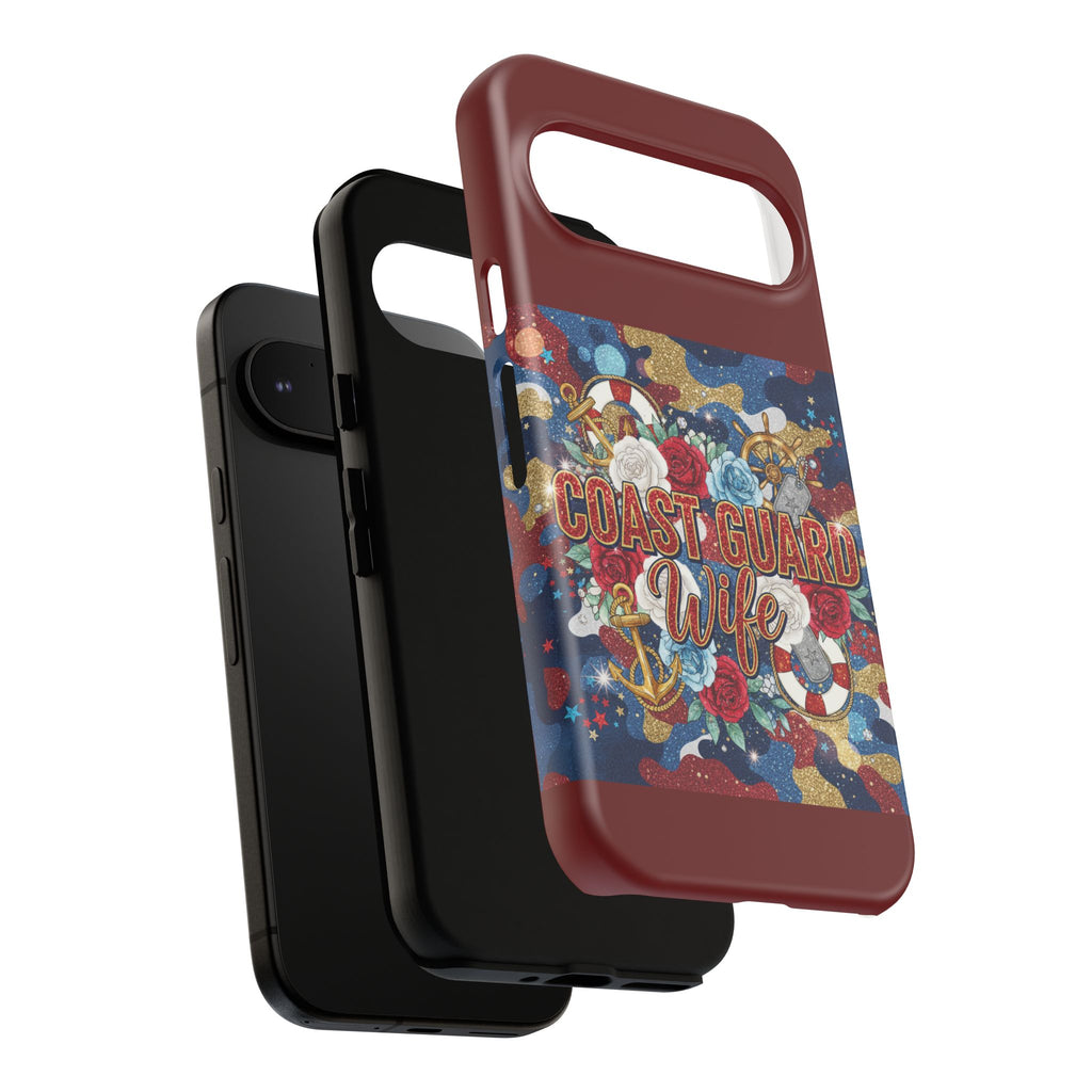 Coast Guard Wife Tough Phone Case — Patriotic Anchor & Lifebuoy Design