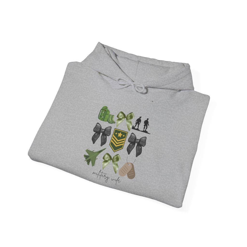 Hoodie — Military Boots, Wings & Salute Graphic Pullover