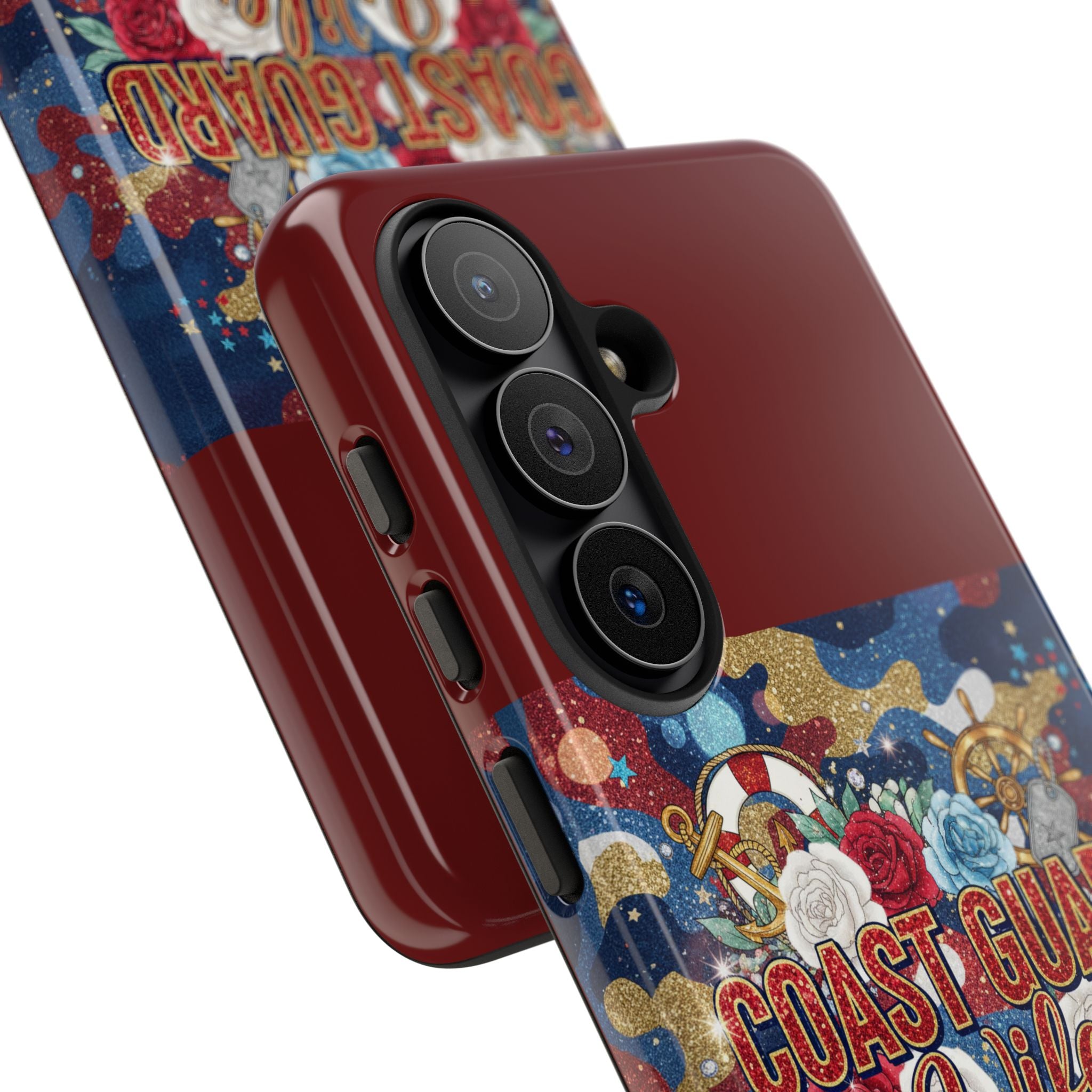 Coast Guard Wife Tough Phone Case — Patriotic Anchor & Lifebuoy Design