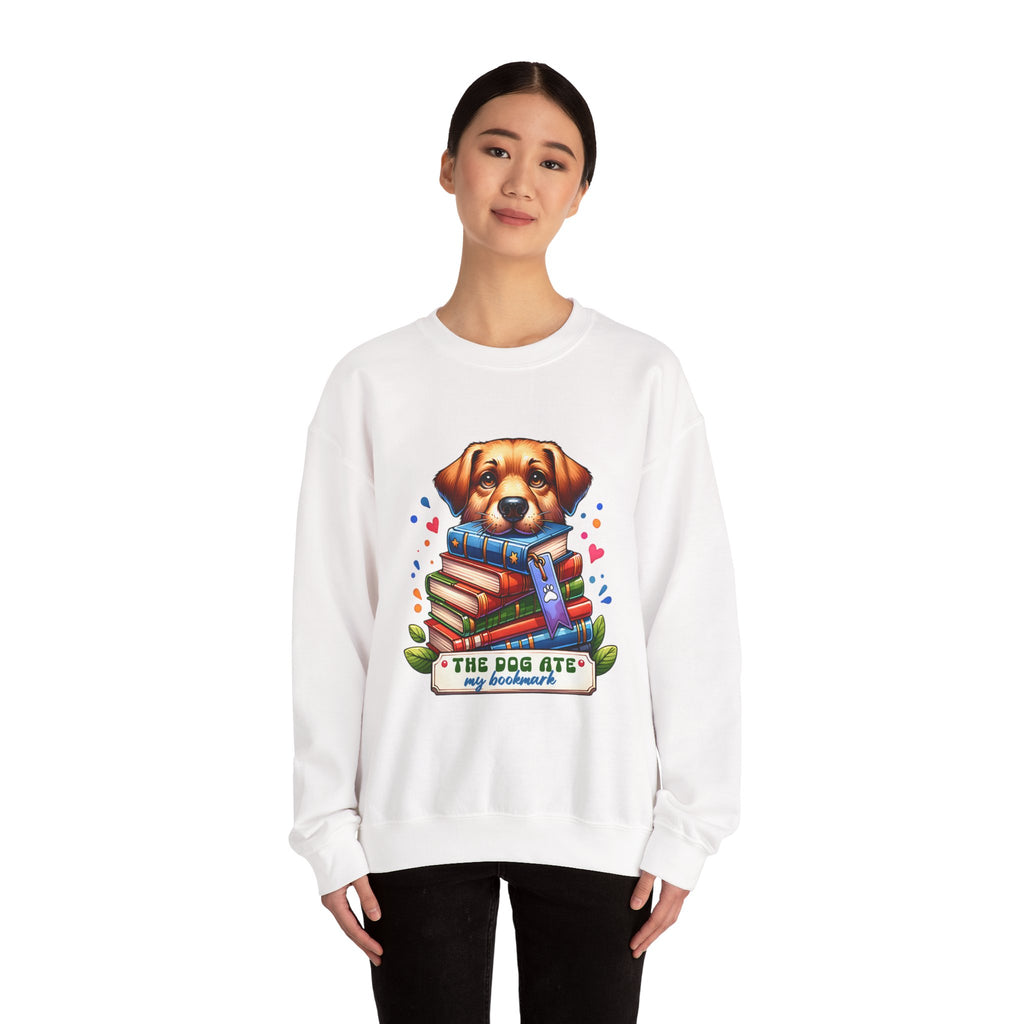 Dog Ate My Homework Sweatshirt — Cute Puppy & Books Back-to-School Crewneck