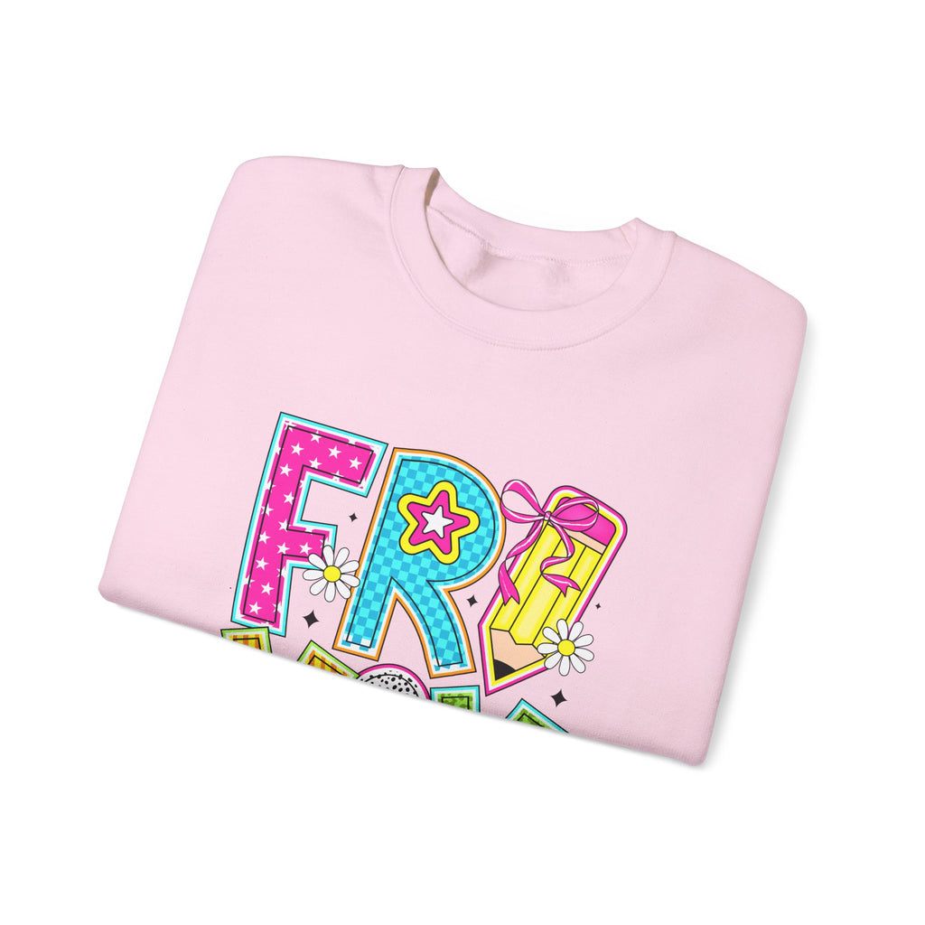 Fro-Yay Crewneck Sweatshirt — Colorful Retro Cartoon Graphic