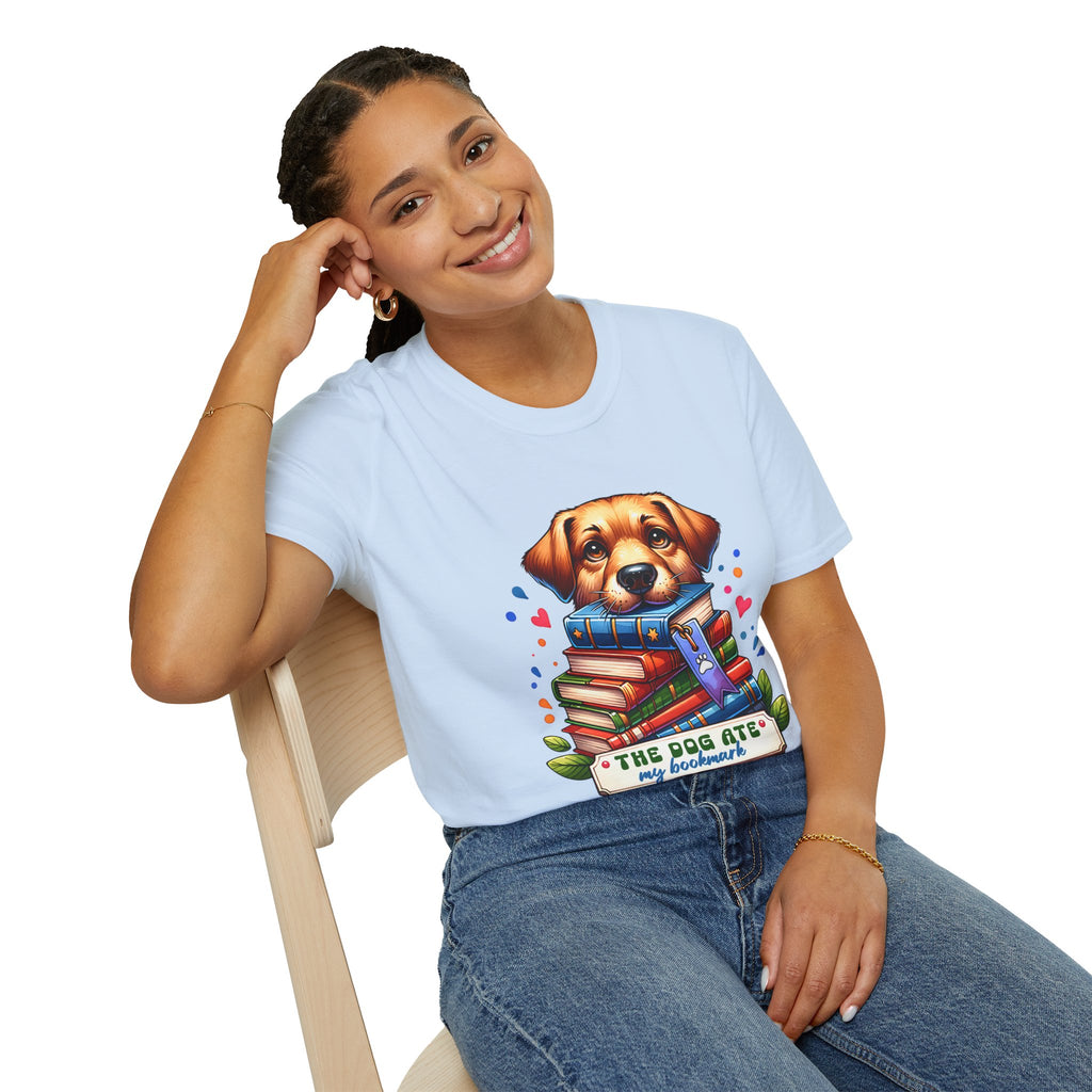 Dog Ate My Homework T-Shirt — Cute Puppy Book Lover Tee