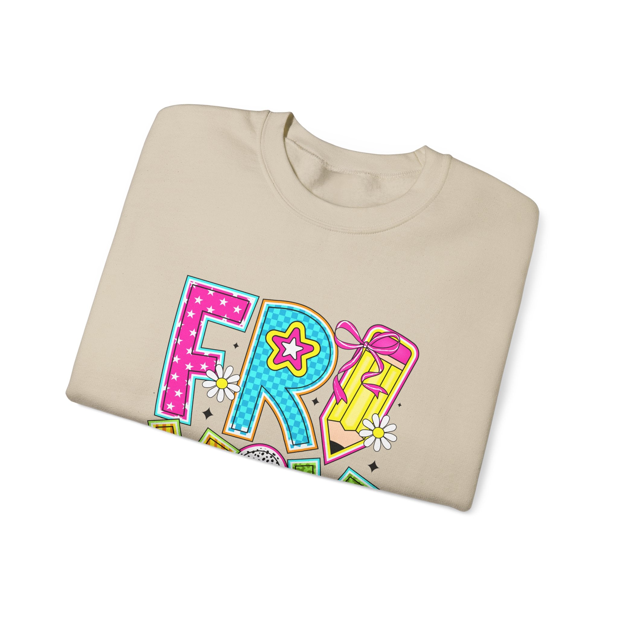 Fro-Yay Crewneck Sweatshirt — Colorful Retro Cartoon Graphic