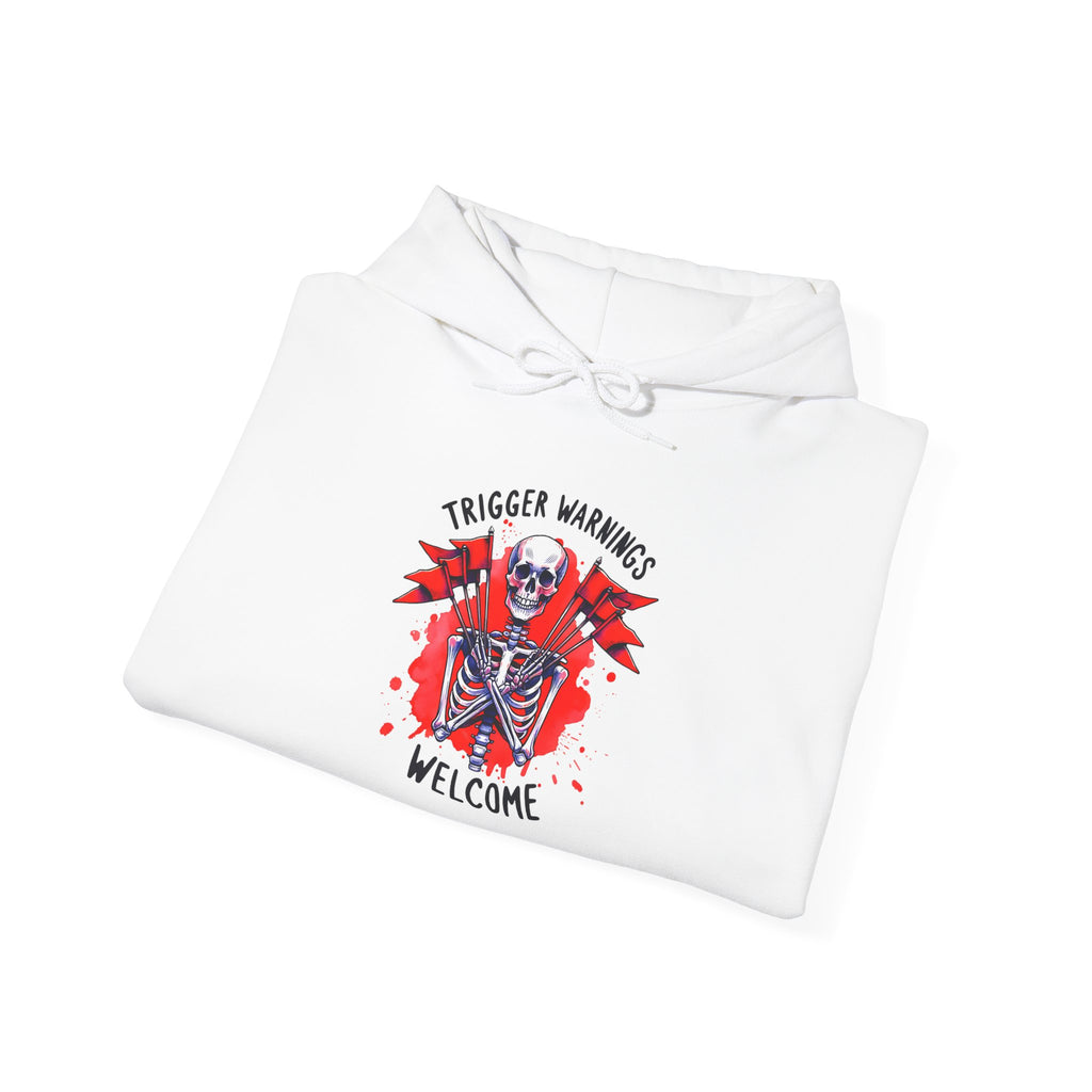 Trigger Warning Skeleton Hoodie - Edgy Skull Graphic Pullover