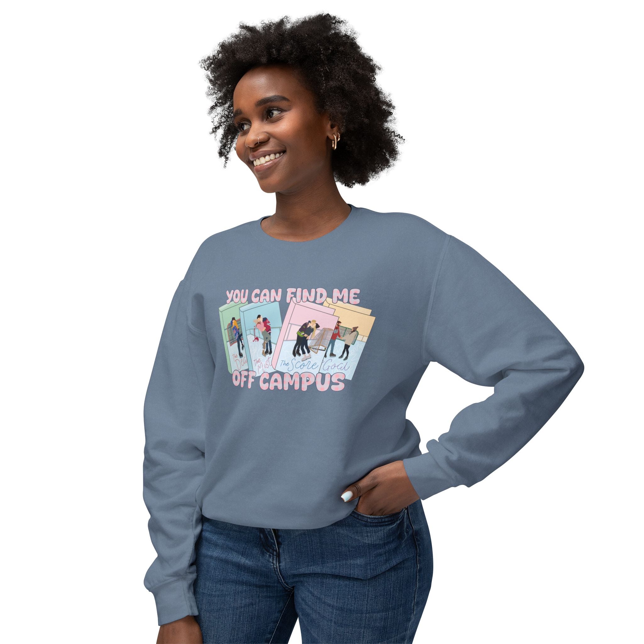 Crewneck Sweatshirt — "You Can Kiss Me Off Campus" Retro Polaroid Design