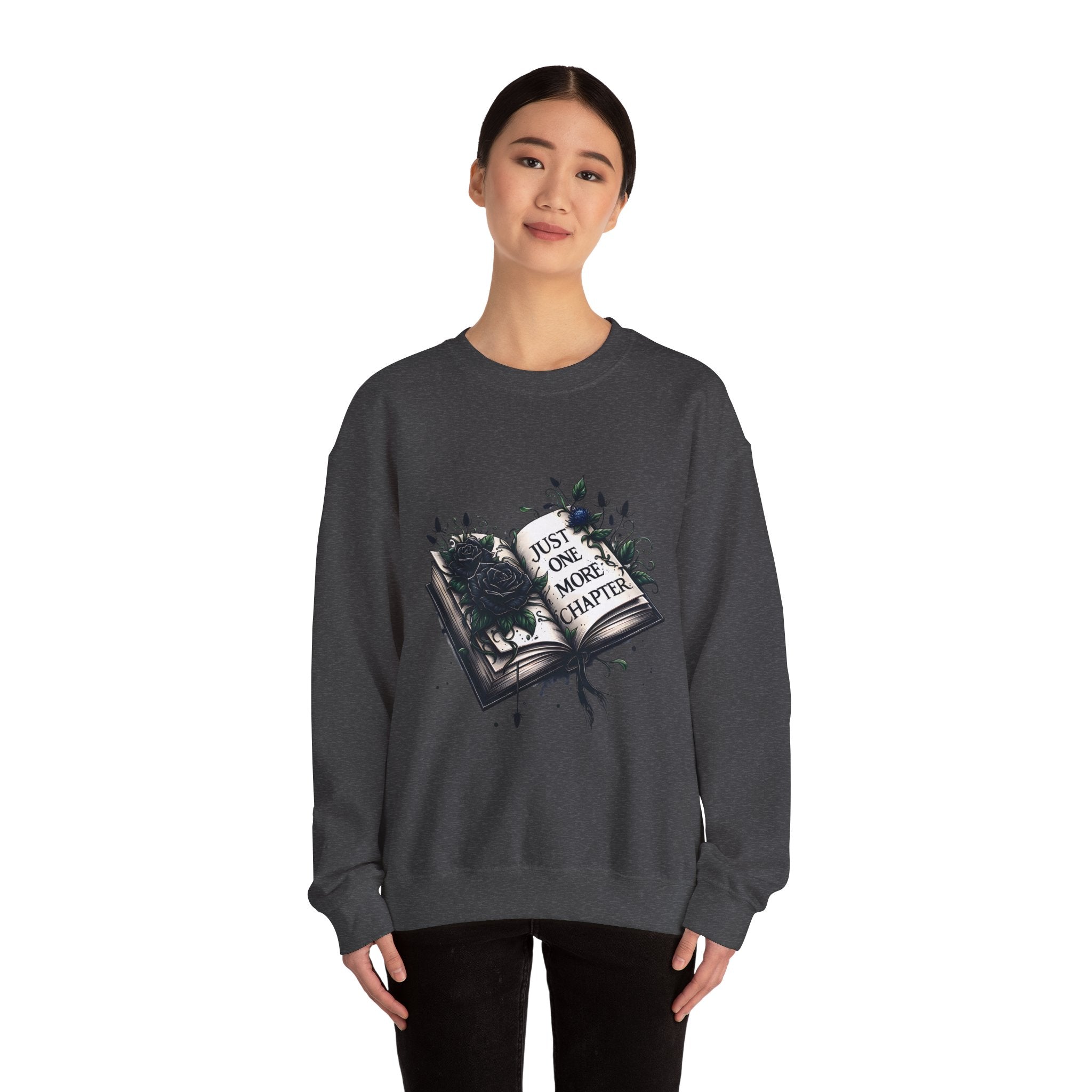 Book Lover Sweatshirt — "Just One More Chapter" Cozy Reader Crewneck