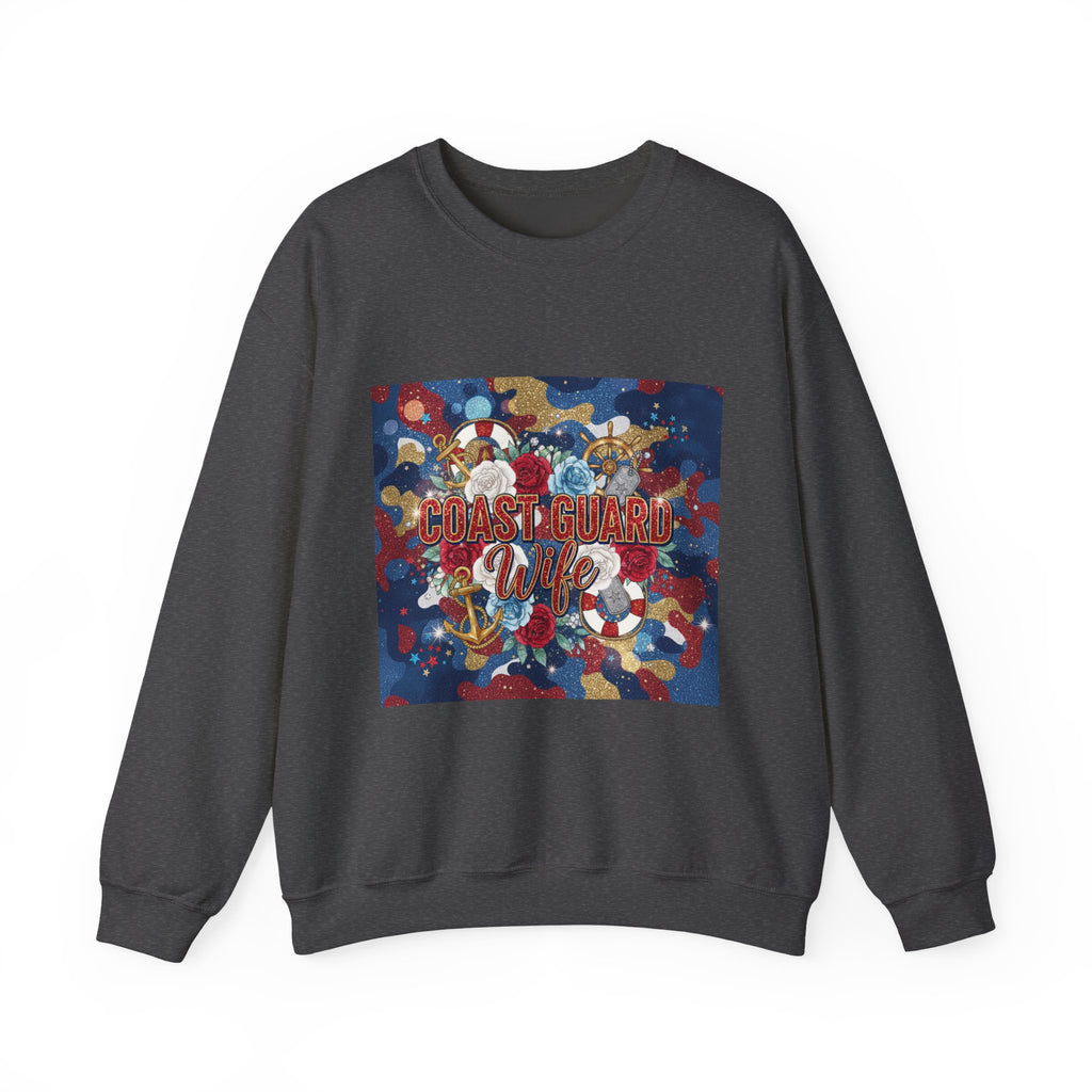 Coast Guard Mom Crewneck Sweatshirt - Patriotic Sea Rescue Design