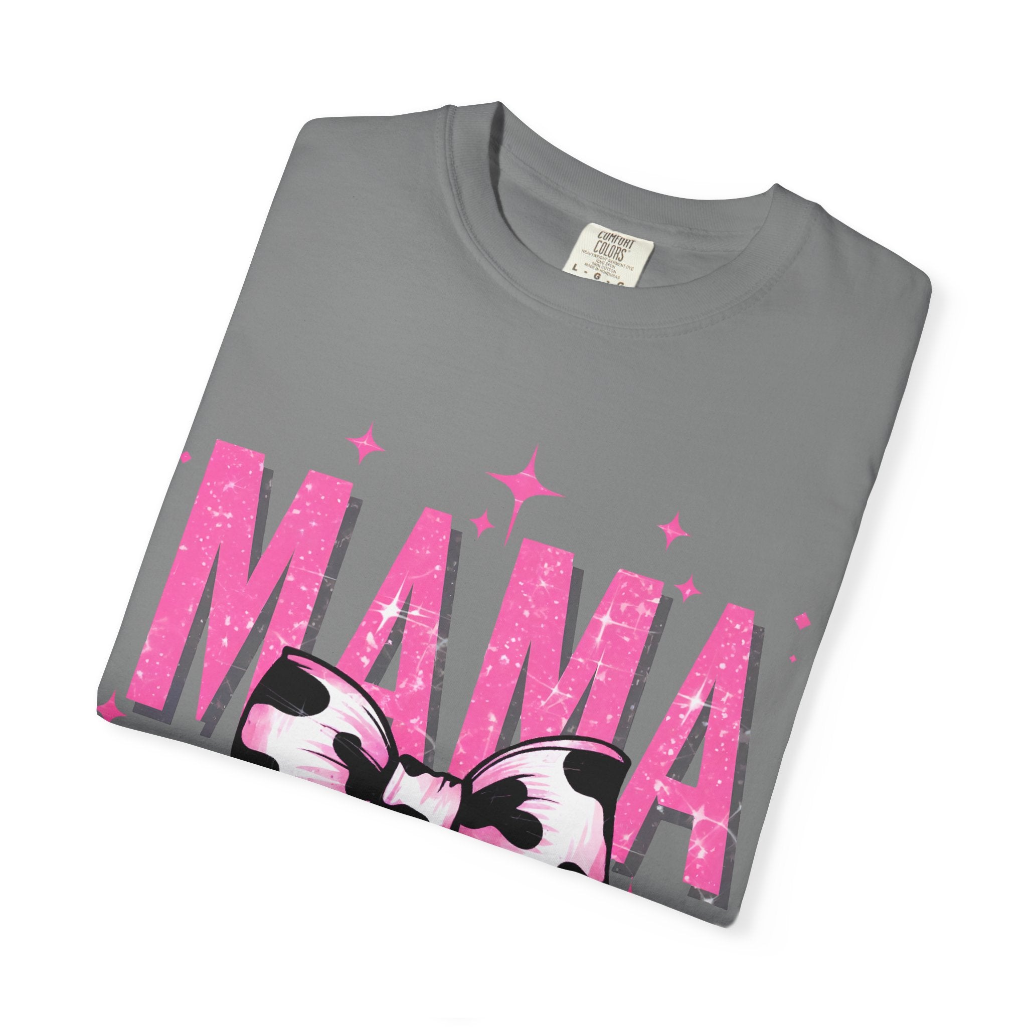 Mama Tee with Pink Leopard Bow – Cute Mother’s Day Graphic T-Shirt