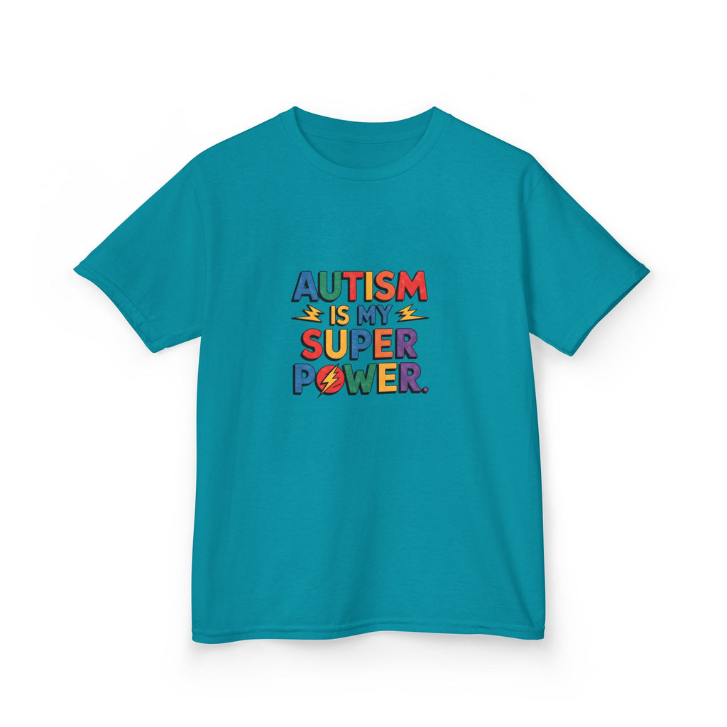Kids T-Shirt — "Autism Is My Superpower" Colorful Pride Tee for Autism Awareness